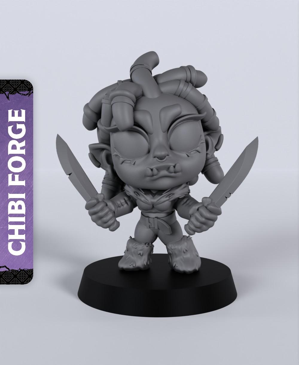 Female Half-Orc Fighter - With Free Dragon Warhammer - 5e DnD Inspired for RPG and Wargamers 3d model