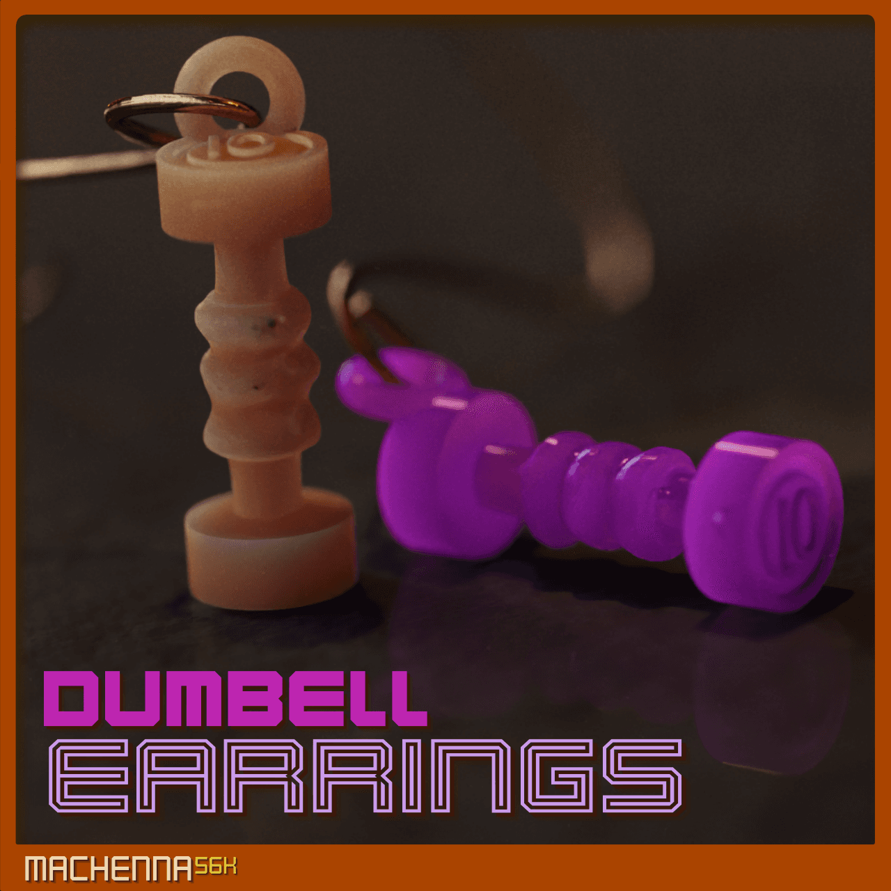 Dumbell Earring 3d model