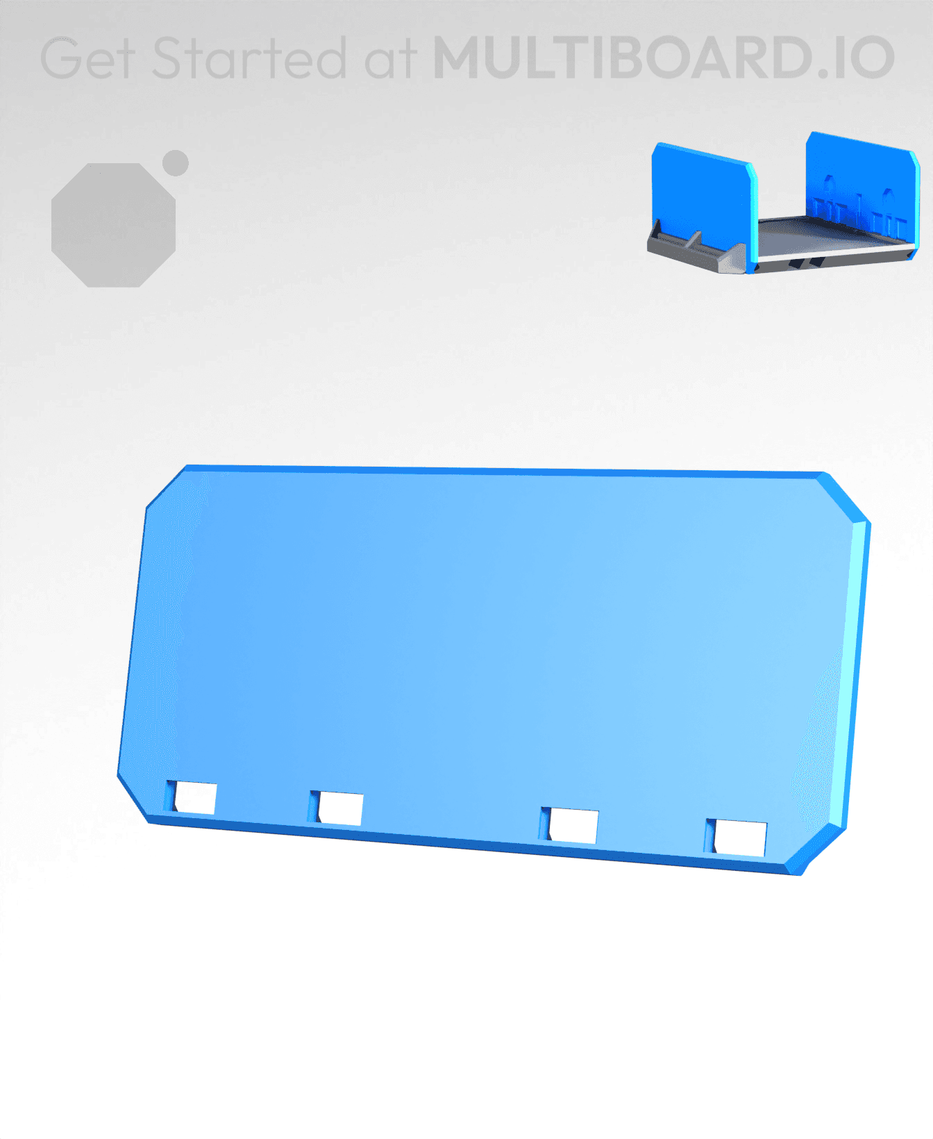 2x1H - Full Holes - Multibin Drawer Faceplate 3d model