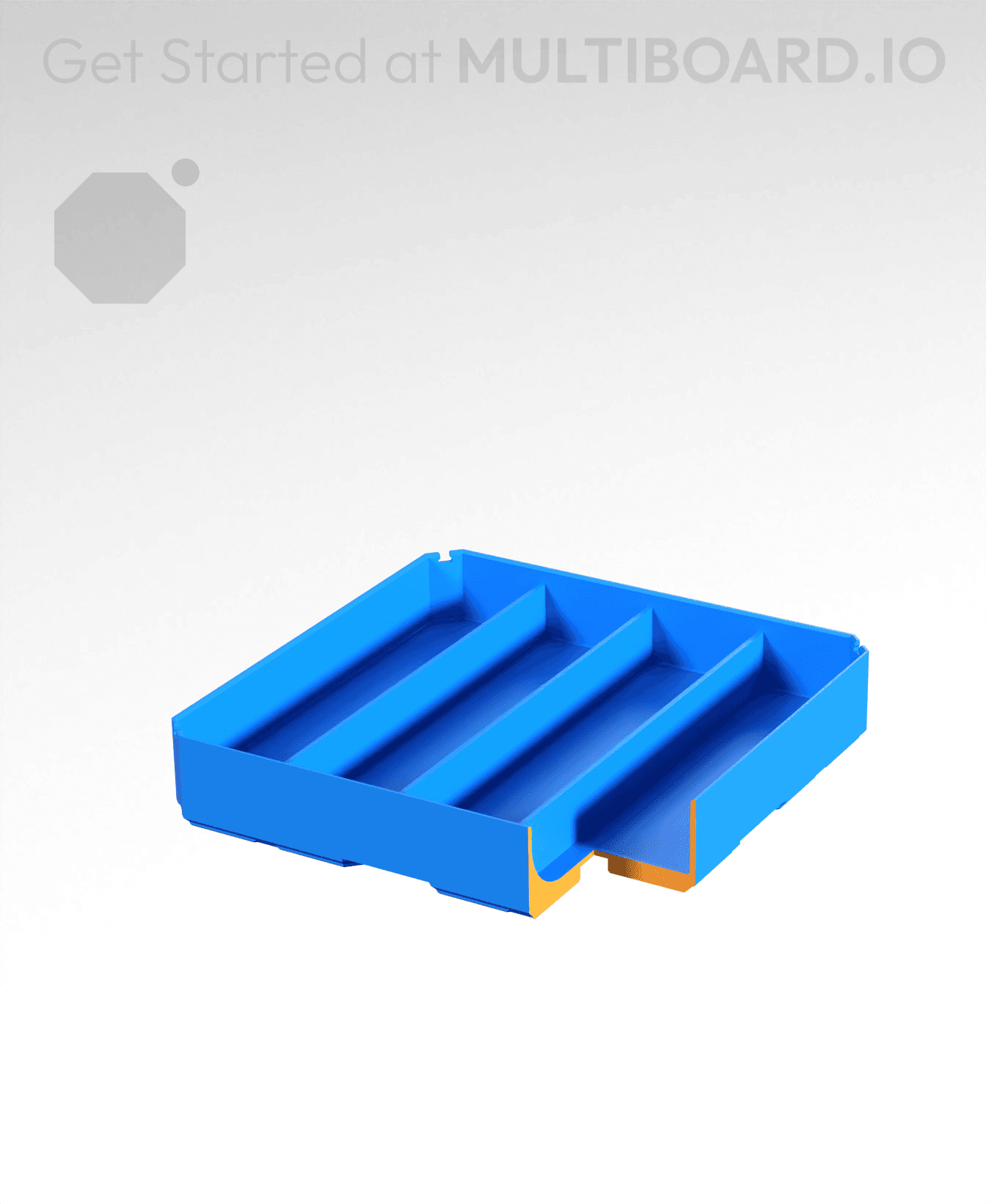 2x2x0.5 - Curved - Double Divided Bin - Multibin Insert 3d model