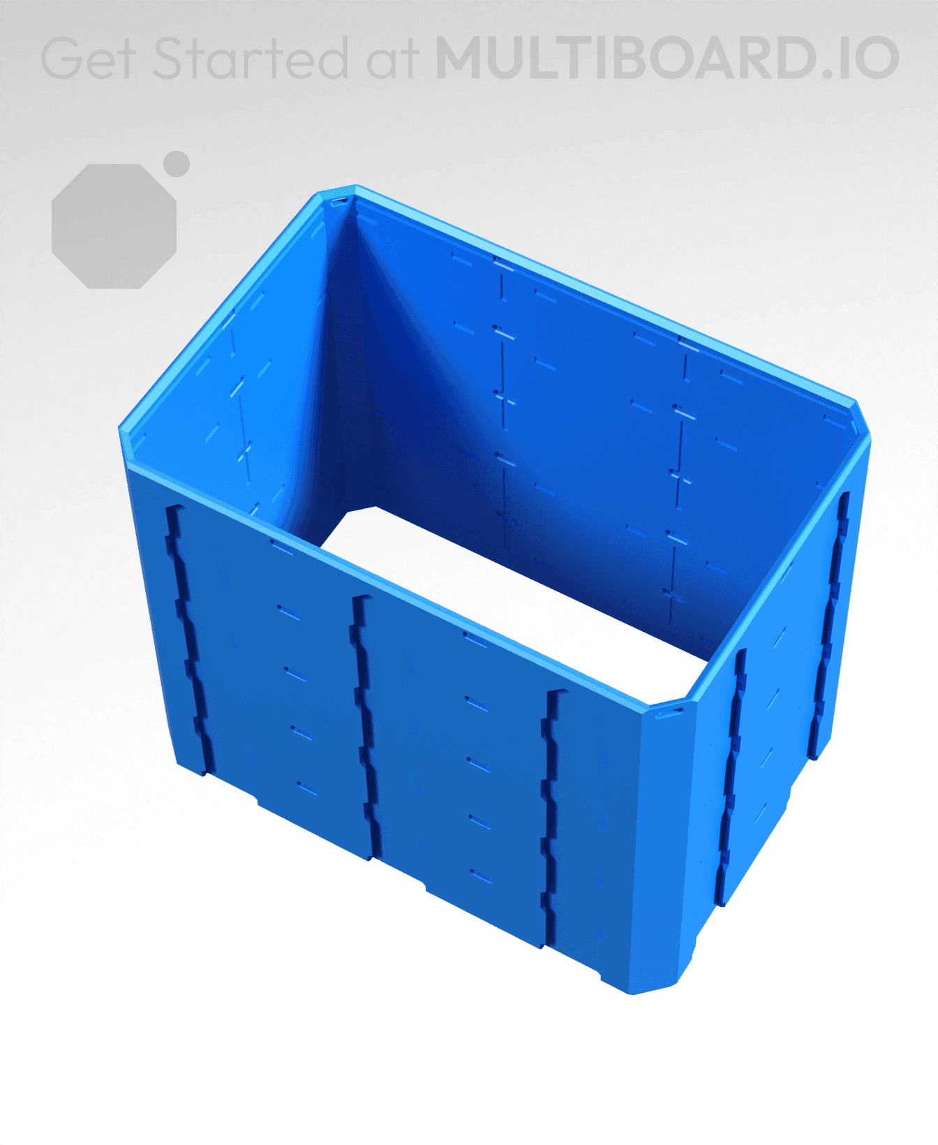 3x2x2·5 - Topped Multipoint Rail - Pop-In Multibin Shell Extension - Copy 3d model