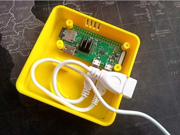Pi Zero W Printserver Enclosure for micro USB zu USB OTG Adapter 3d model