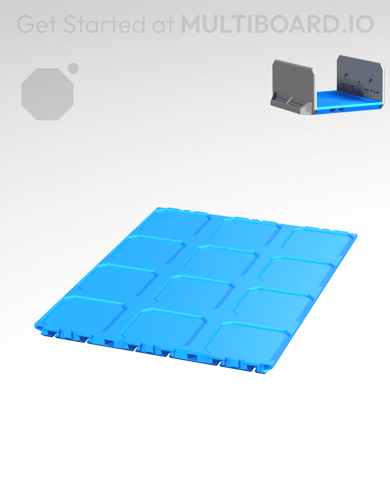 3x4-Deep - Internal Grid - Multibin Drawer Base 3d model