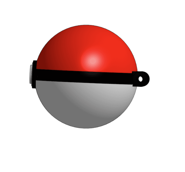 Pokeball with hinge and snap 3d model