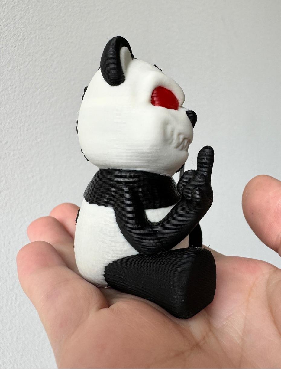 Naughty Panda Flipping the Bird / 3MF Included / No Supports 3d model