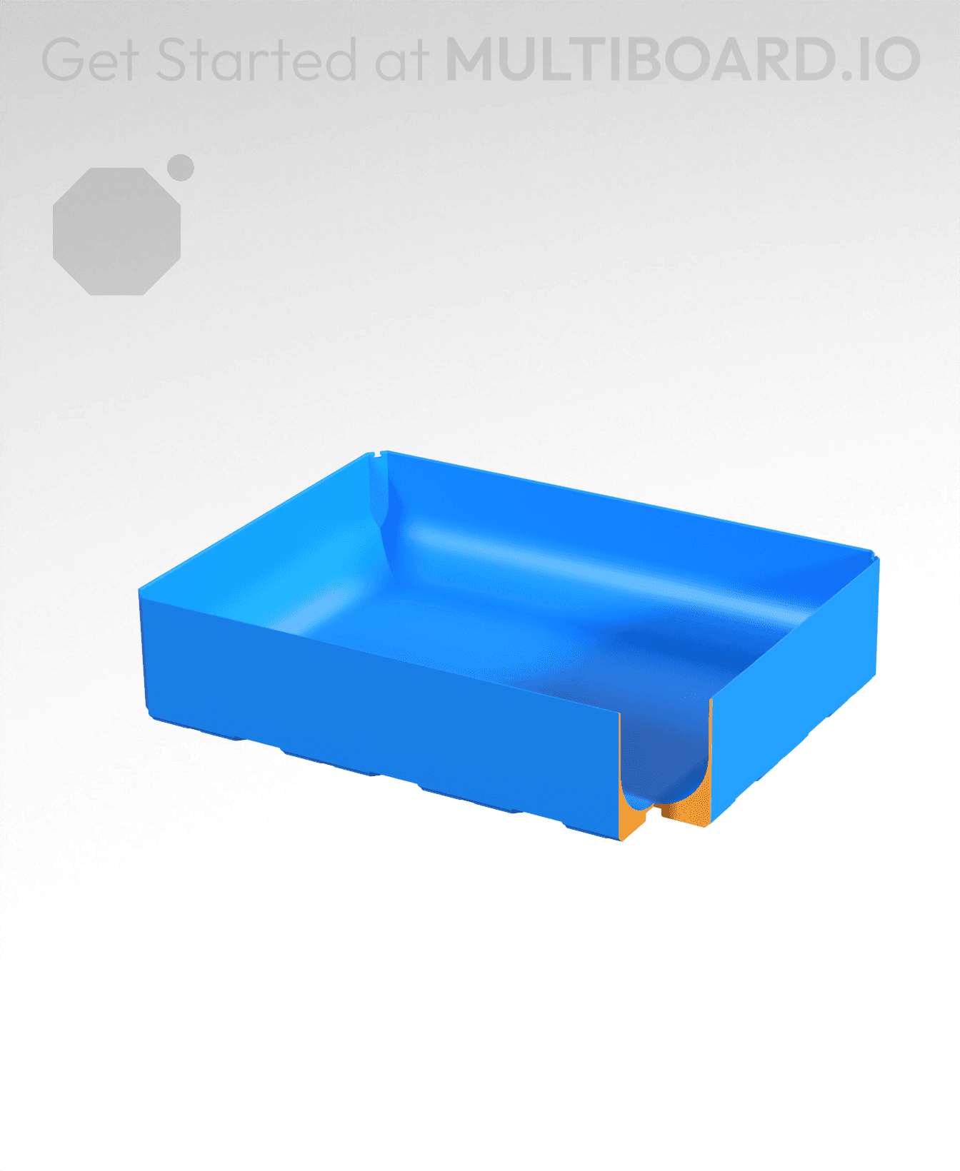 4x3x1 - Full Curved Bin - Multibin Insert 3d model