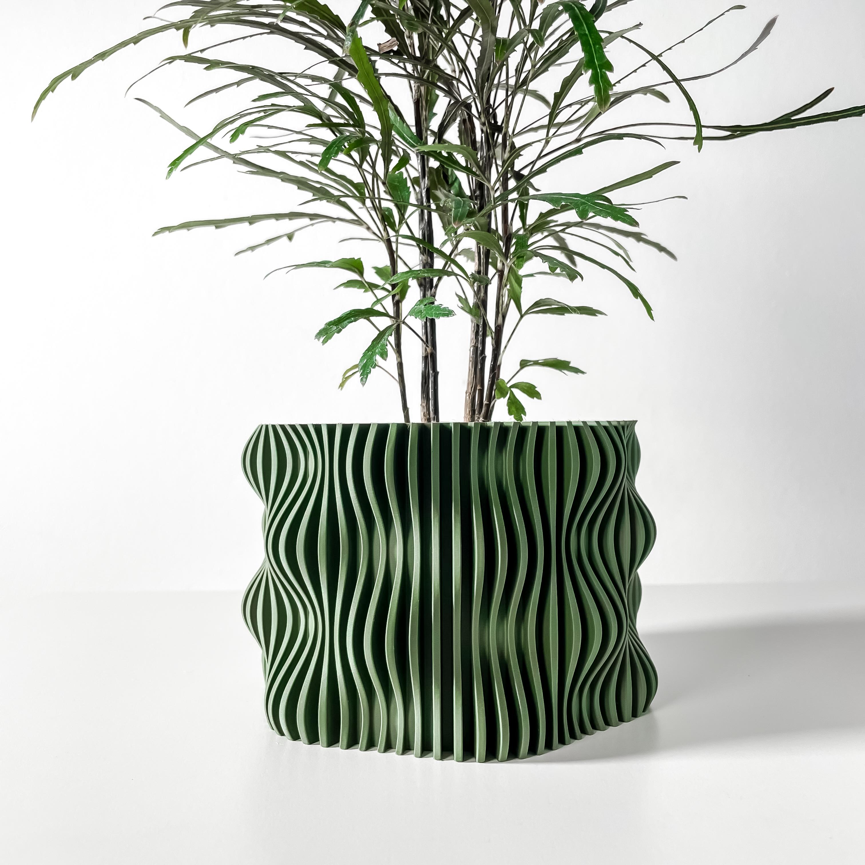 The Muxel Planter Pot with Drainage Tray & Stand Included | Modern and Unique Home Decor 3d model