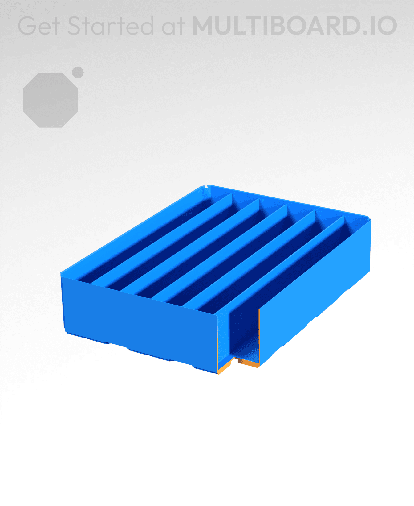 3x4x1 - Double Divided Bin - Multibin Insert 3d model