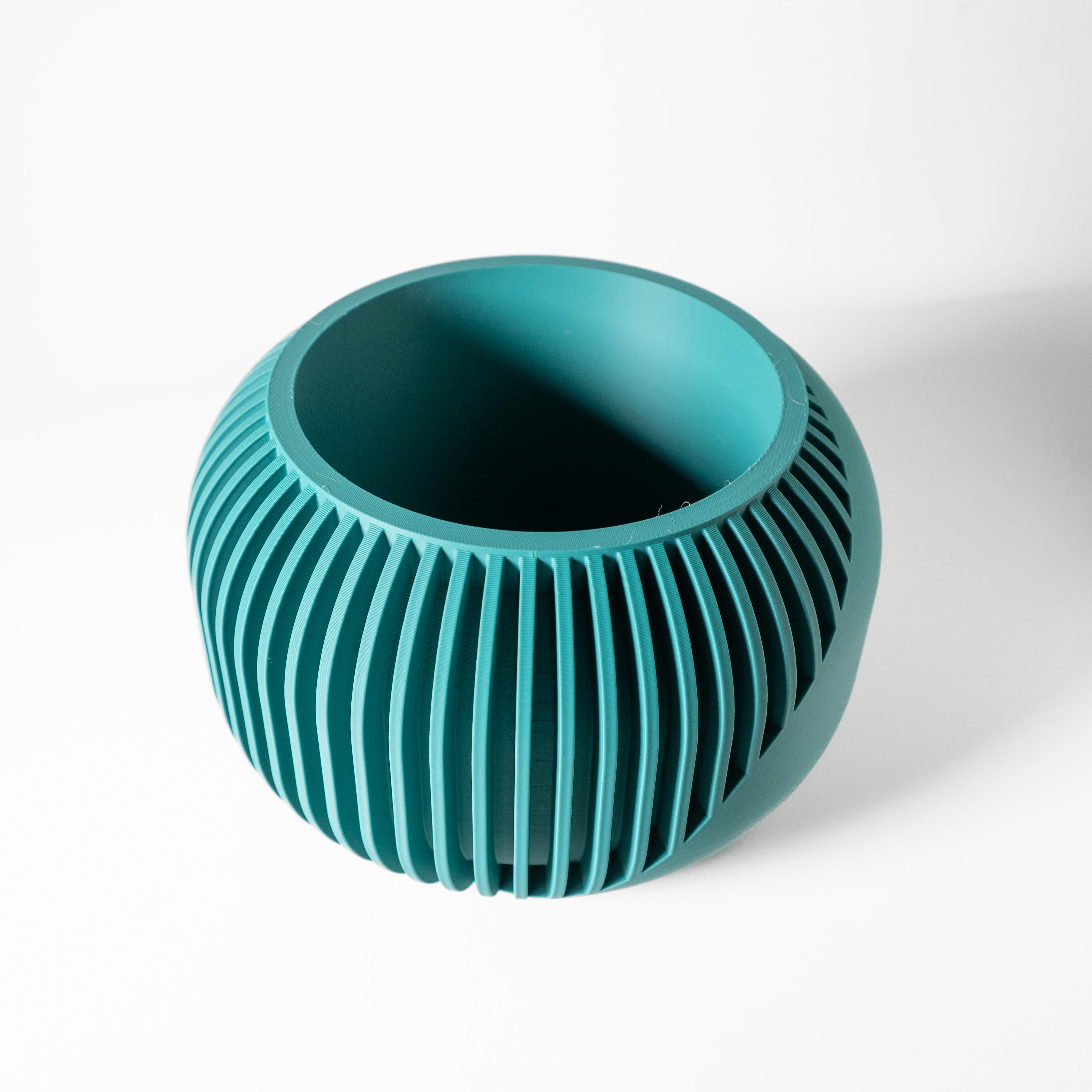 The Narvo Planter Pot with Drainage Tray & Stand: Modern and Unique Home Decor for Plants 3d model