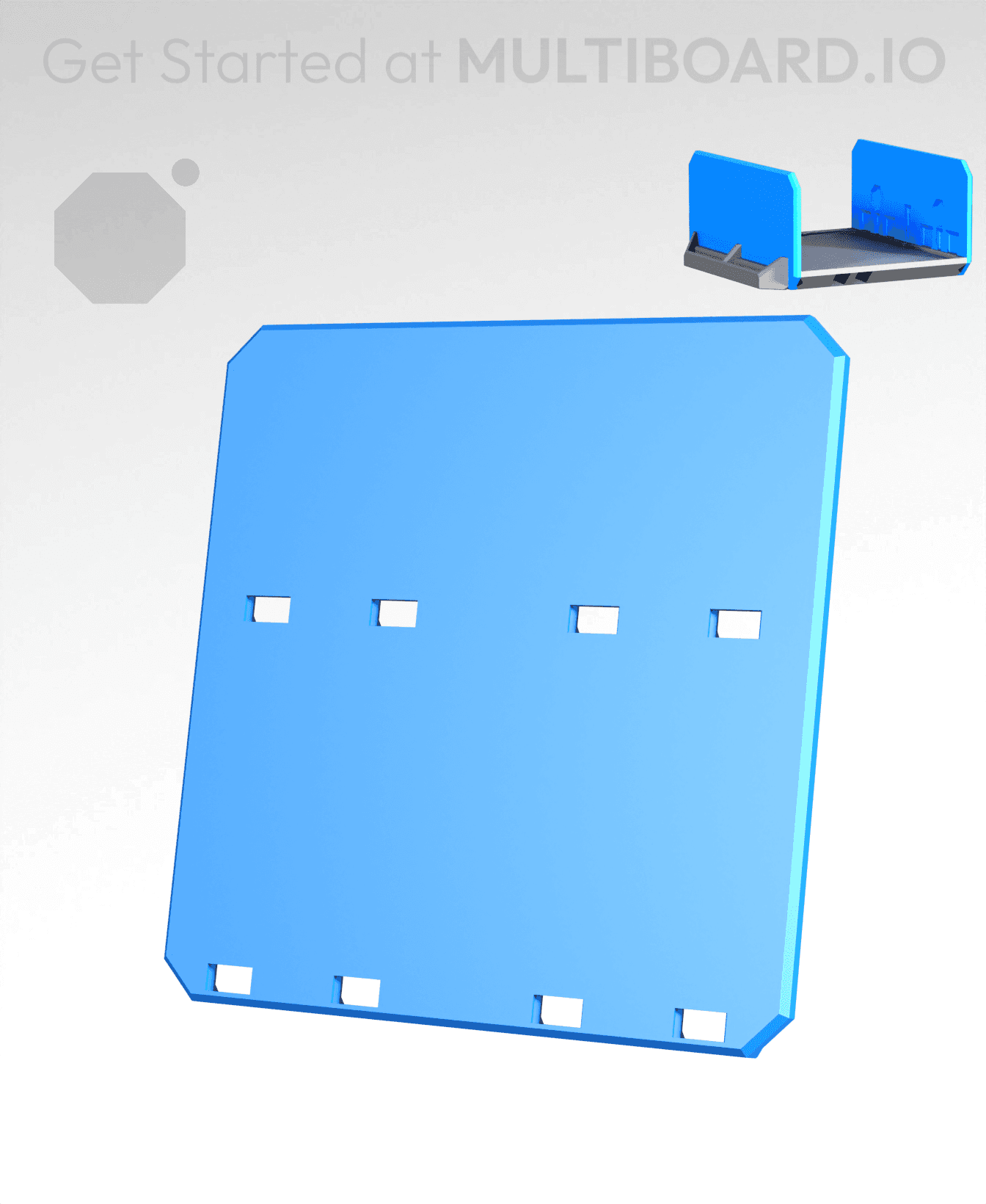 2x2H - Full Holes - Multibin Drawer Faceplate 3d model