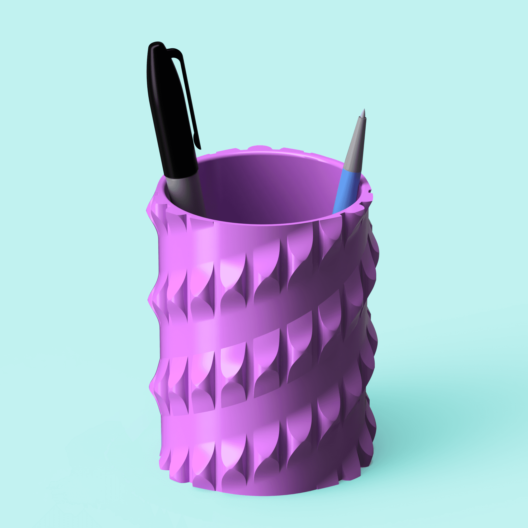 Vanishing Spiral Pen Cup 3d model