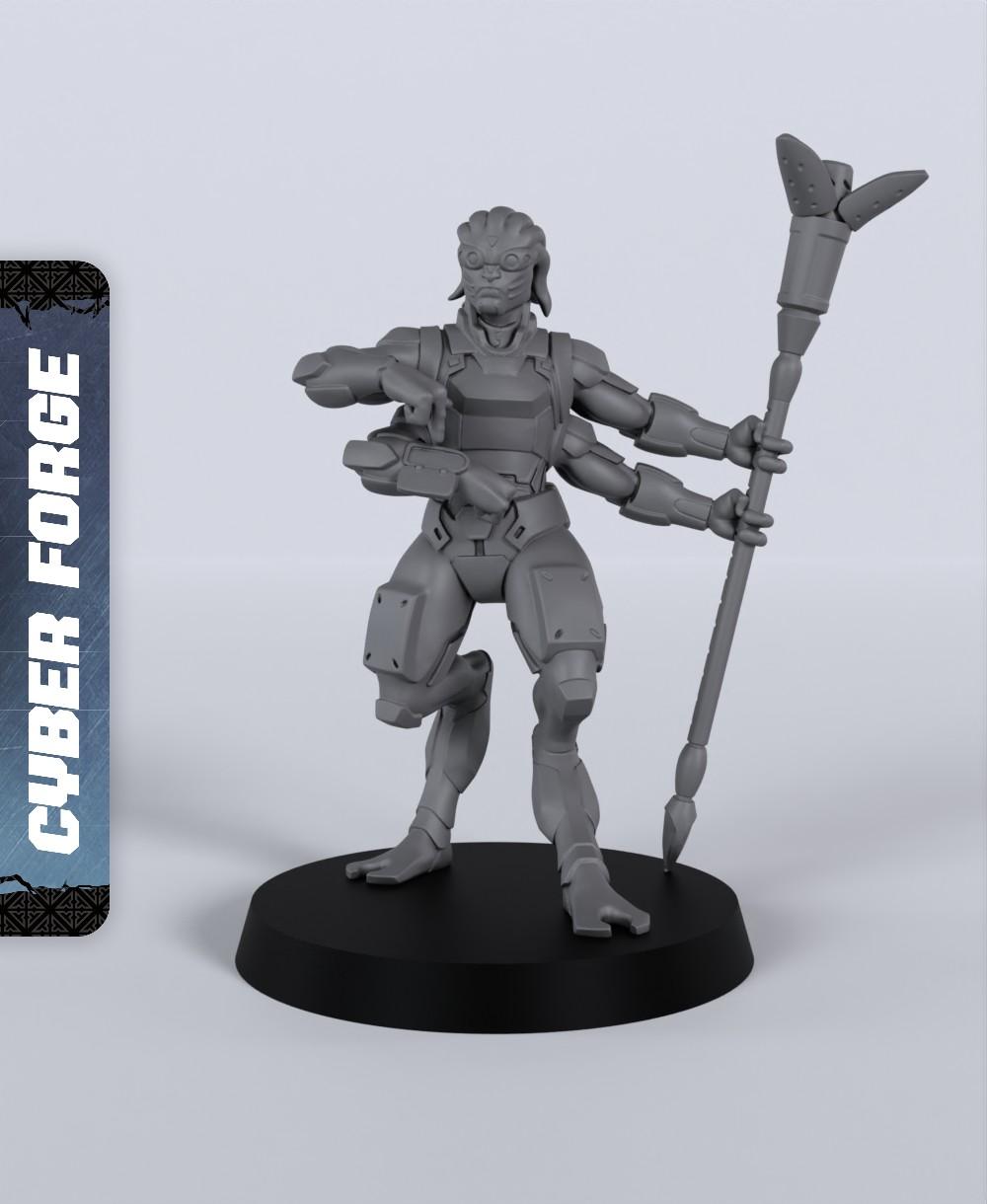 Hamza Wavebender - With Free Cyberpunk Warhammer - 40k Sci-Fi Gift Ideas for RPG and Wargamers 3d model