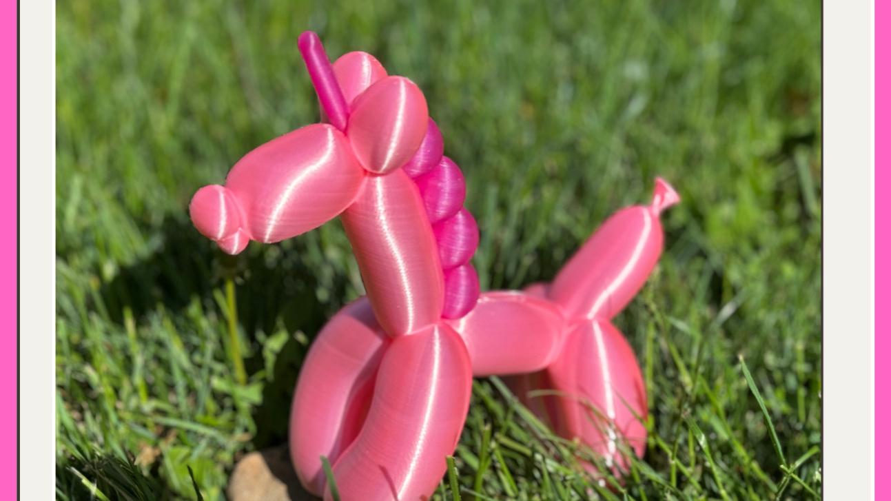 Balloon Unicorn! - Dual pink. Silk PLA and Translucent PLA.  - 3d model