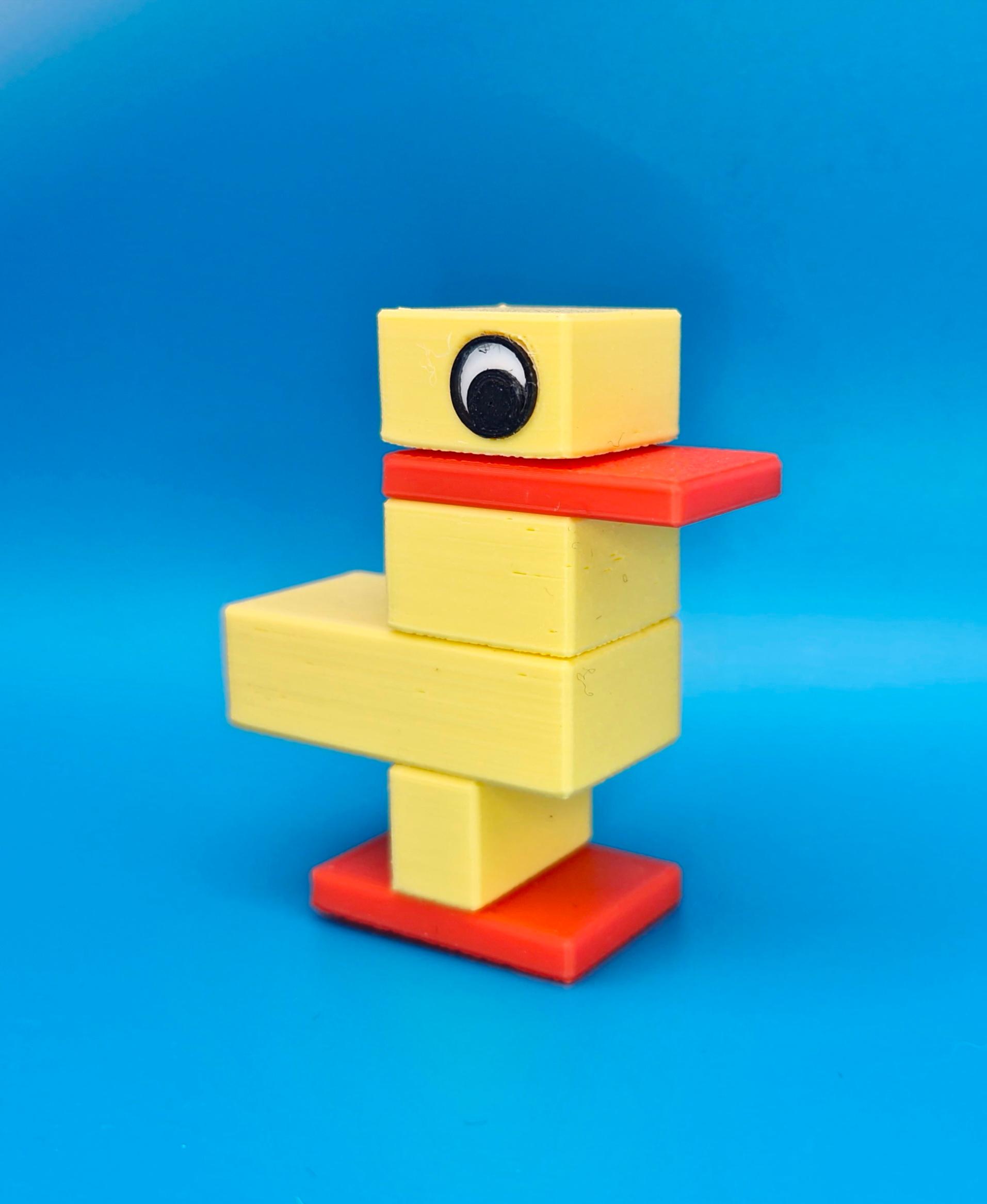 Blocky Duck - Multi-part Model 3d model