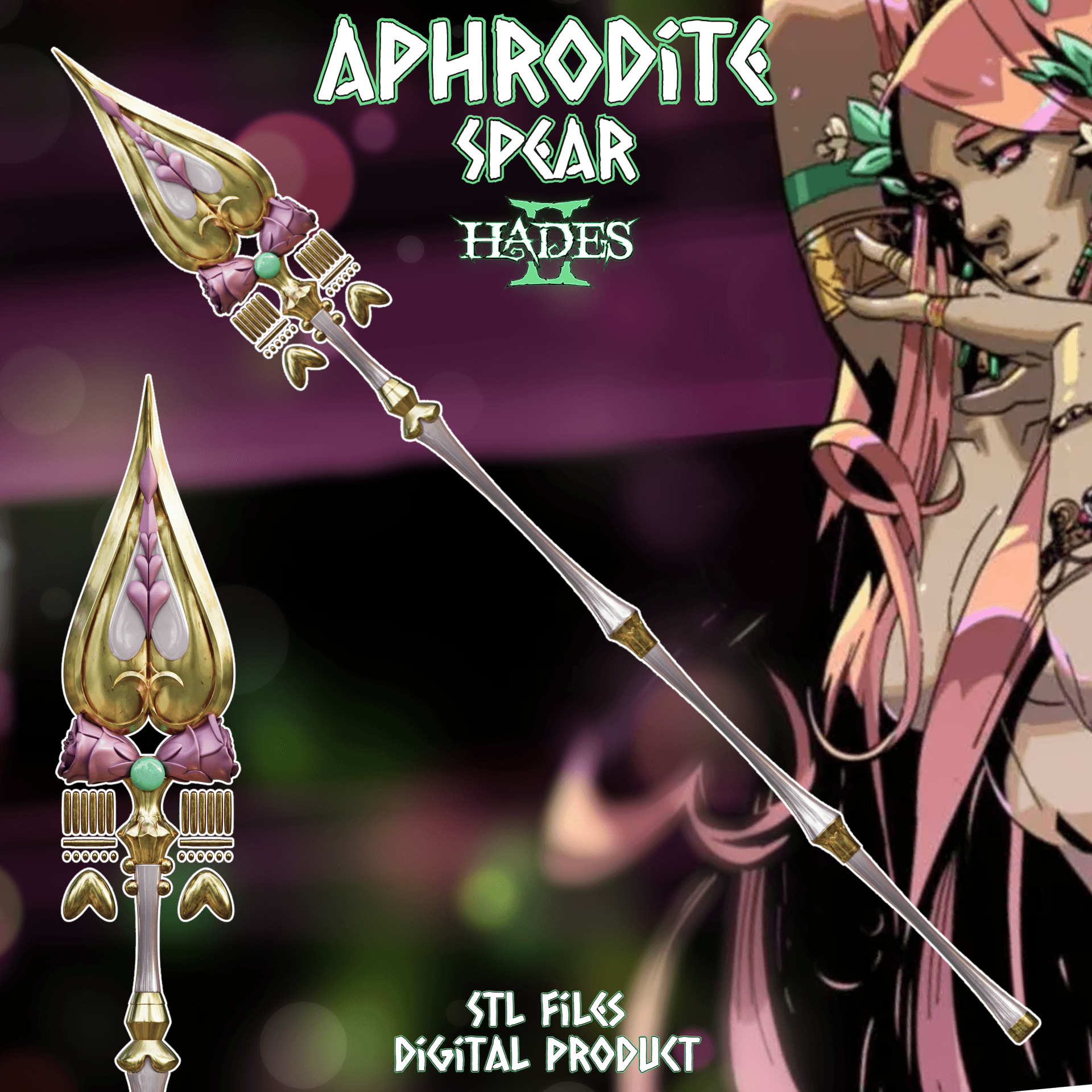 Olympian Goddess Aphrodite Spear Hades 2 3d model