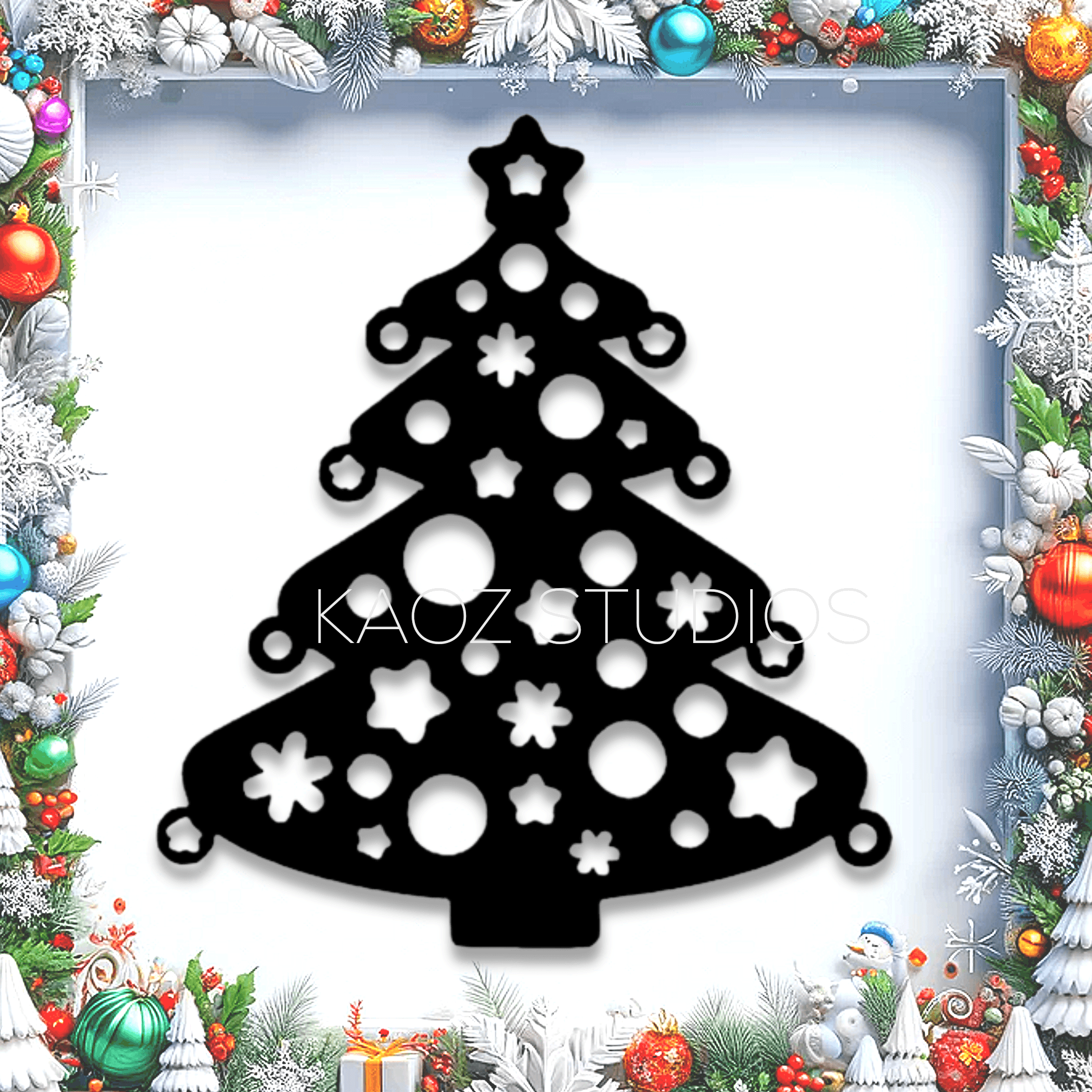 XMAS TREE wall art Christmas wall decor 2d holiday decoration 3d model