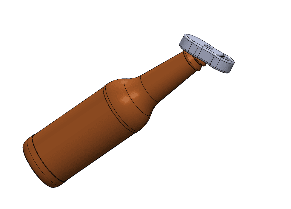 Bottle Opener for Key-Ring 3d model