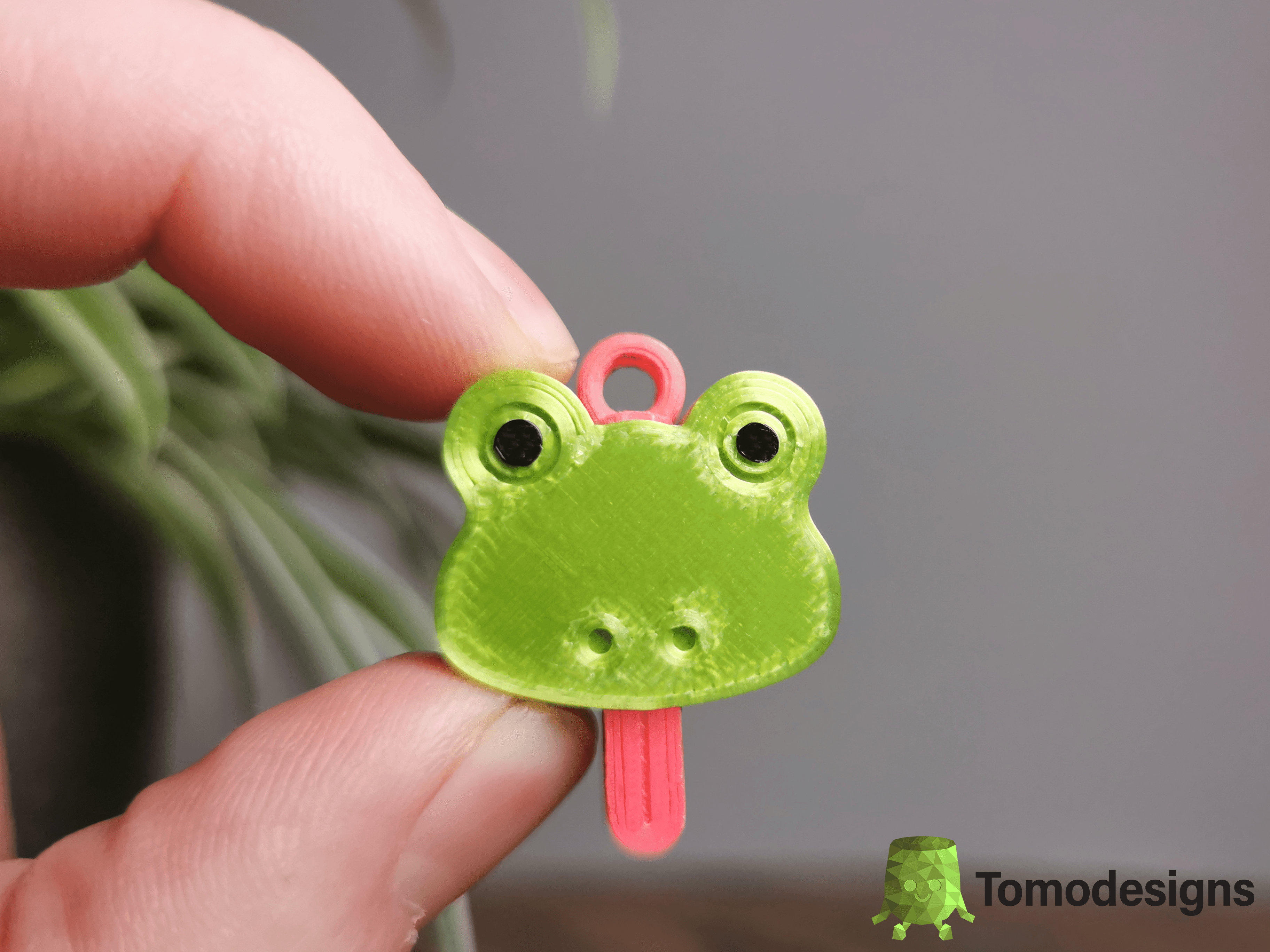 Mini Flip Frog Tongue Keychain 3d model