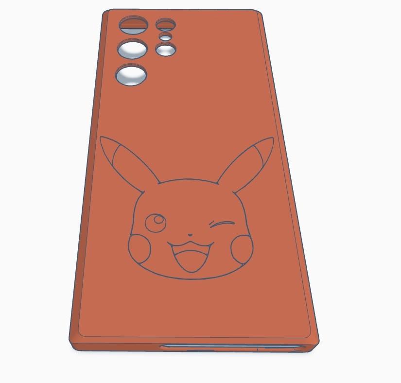 Pikachu winking S22 ultra case 3d model
