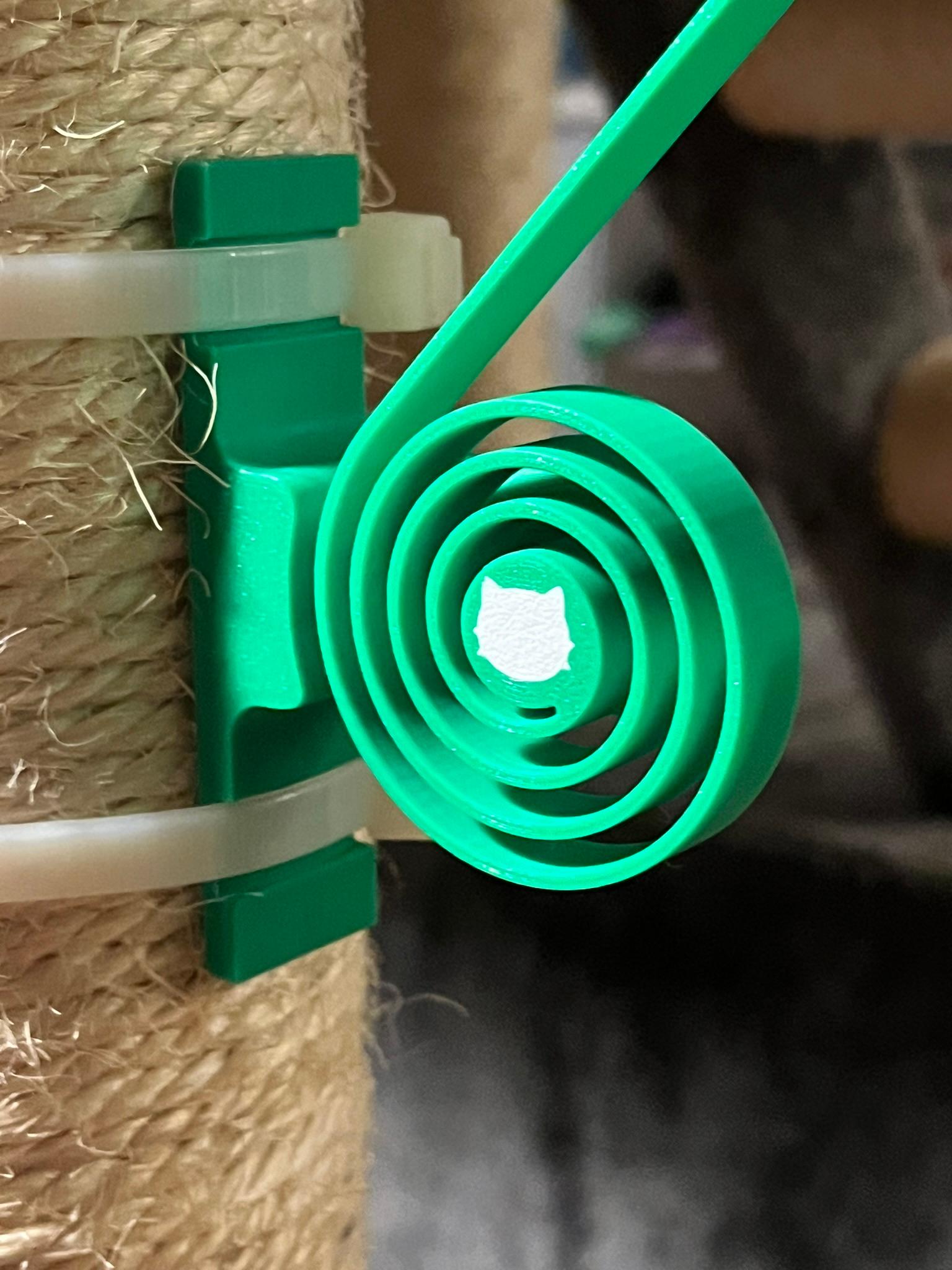 Print in Place Spiral Cat Toy for Scratching Post 3d model