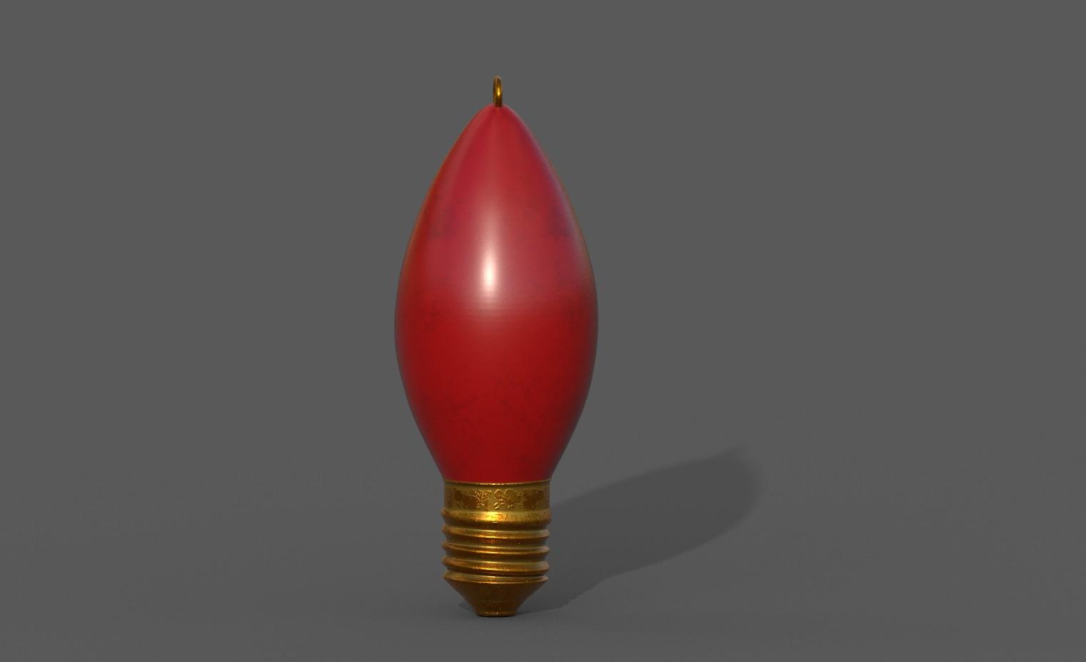 Angry Christmas Light Bulb 3d model