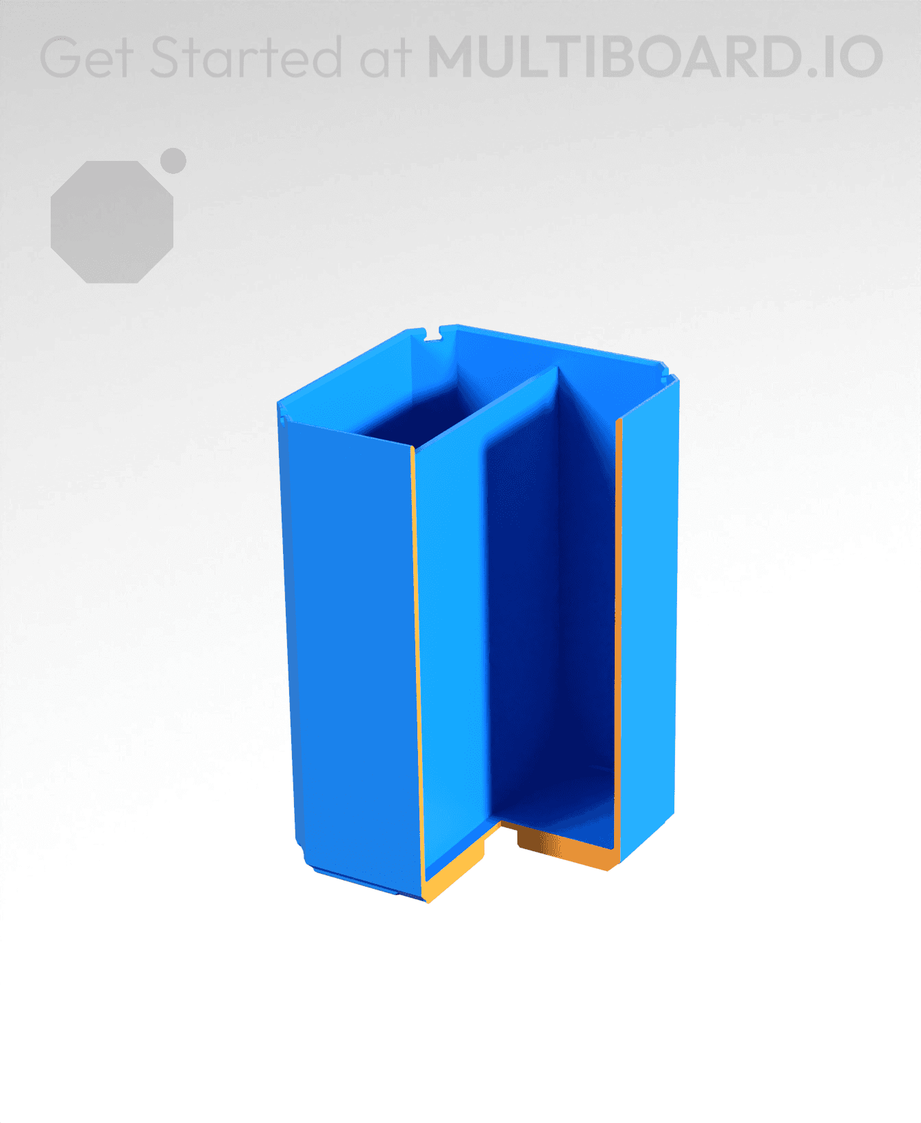 1x1x1.5 - Double Divided Bin - Multibin Insert 3d model