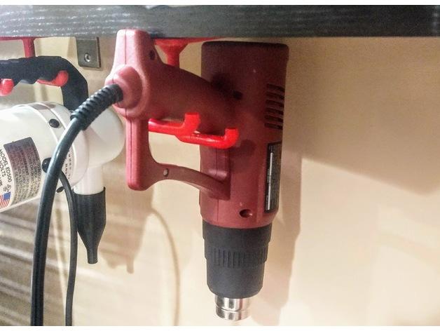 Under Desk or Shelf Holster / Hook For Chicago Electric 12 Setting Heat Gun 3d model