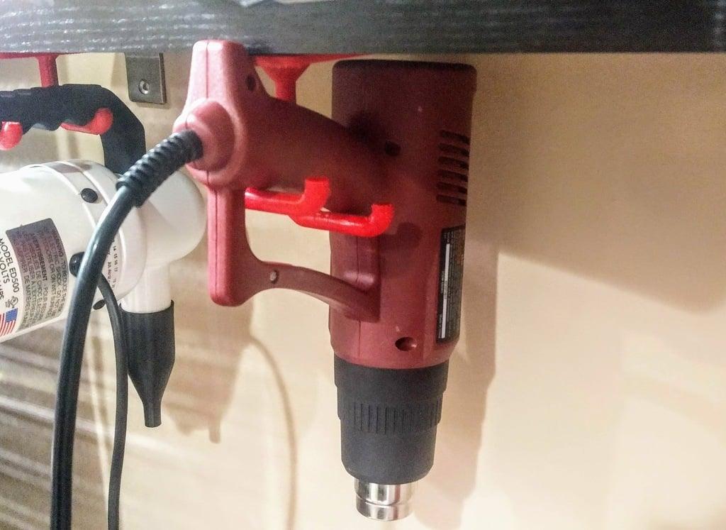 Under Desk or Shelf Holster / Hook For Chicago Electric 12 Setting Heat Gun 3d model