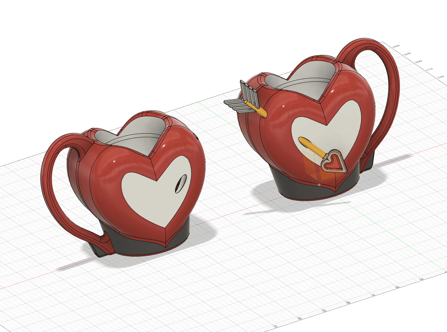 Valentine's Heart Can Cup  3d model