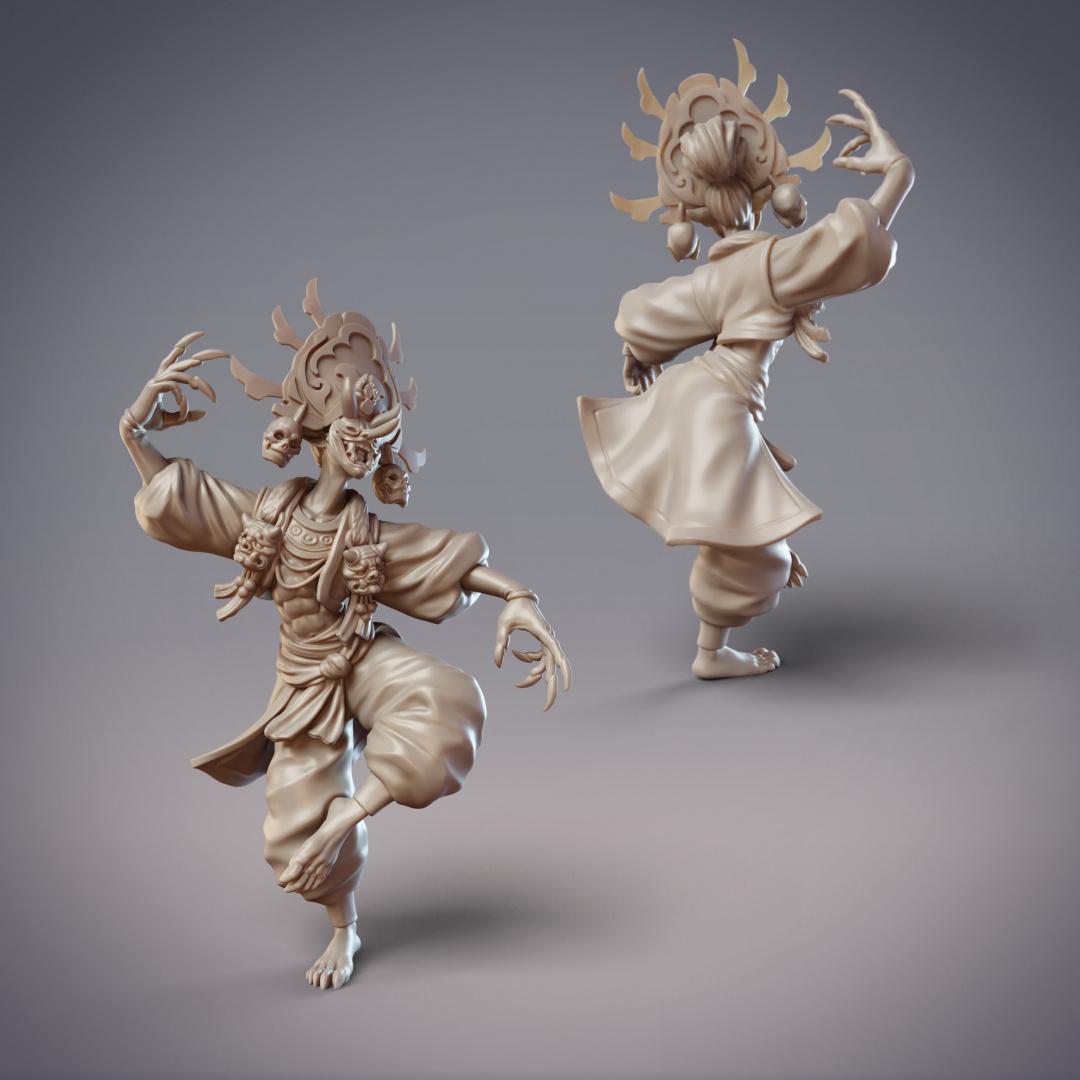 Tengu Demon Dancer - Sankibo, Daitengu Zuijin (Pre-supported) 3d model