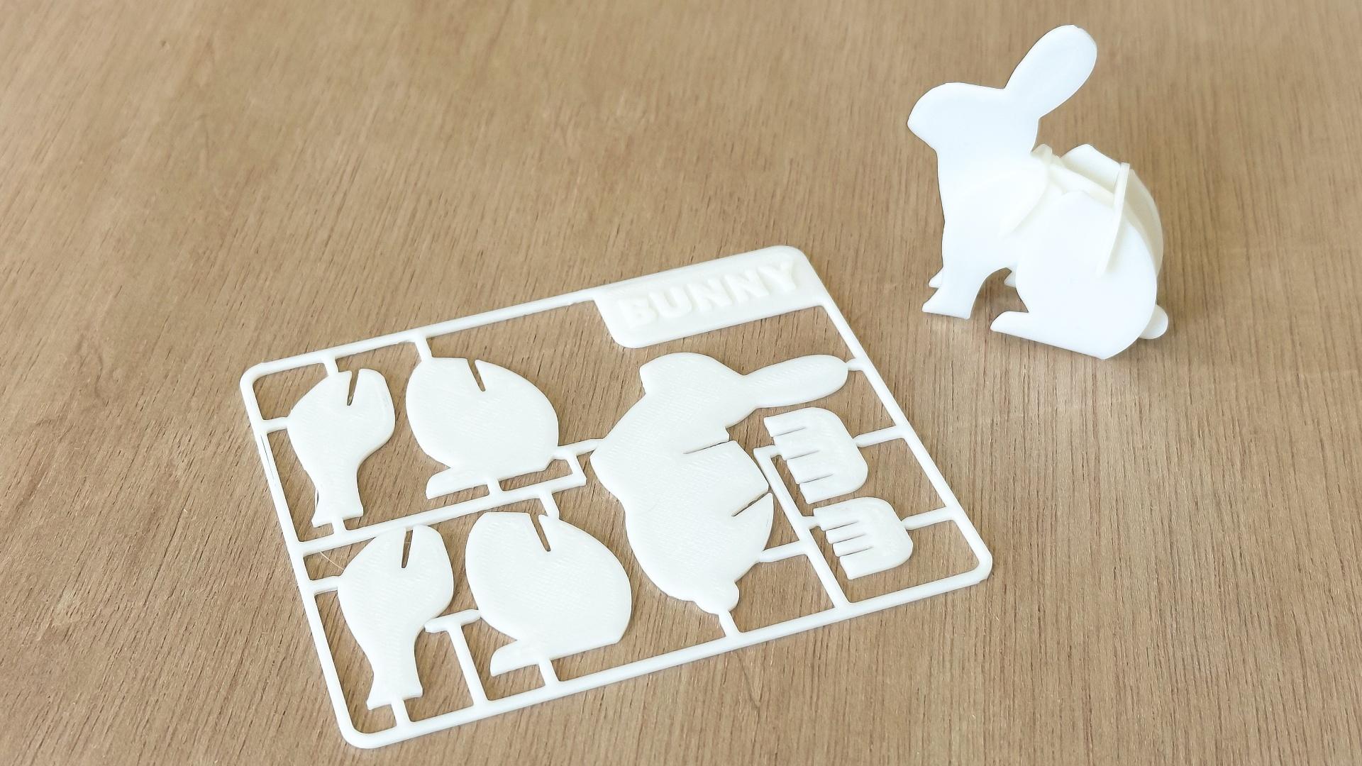 Bunny Kit Card (Print In Place) 3d model