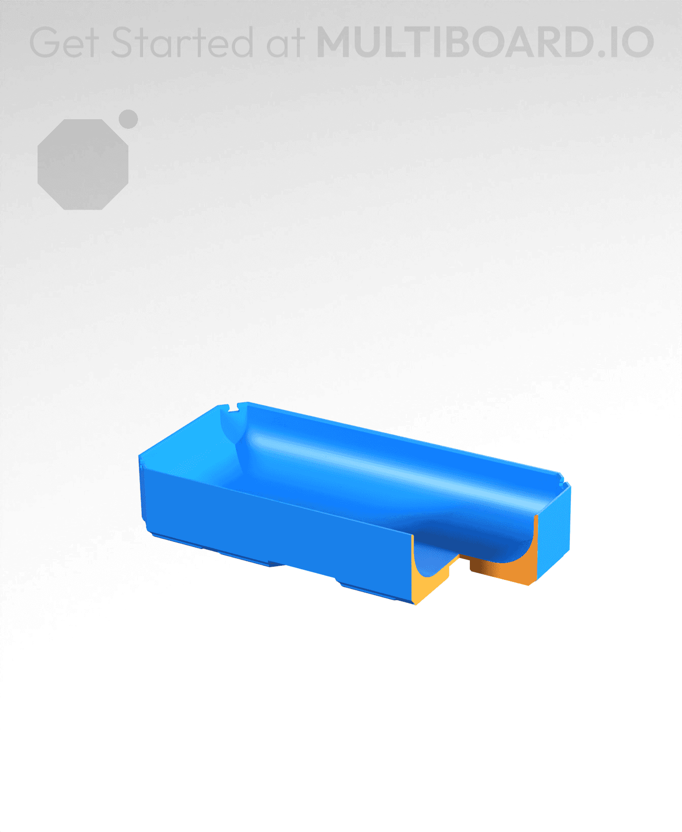 2x1x0.5 - Full Curved Bin - Multibin Insert 3d model