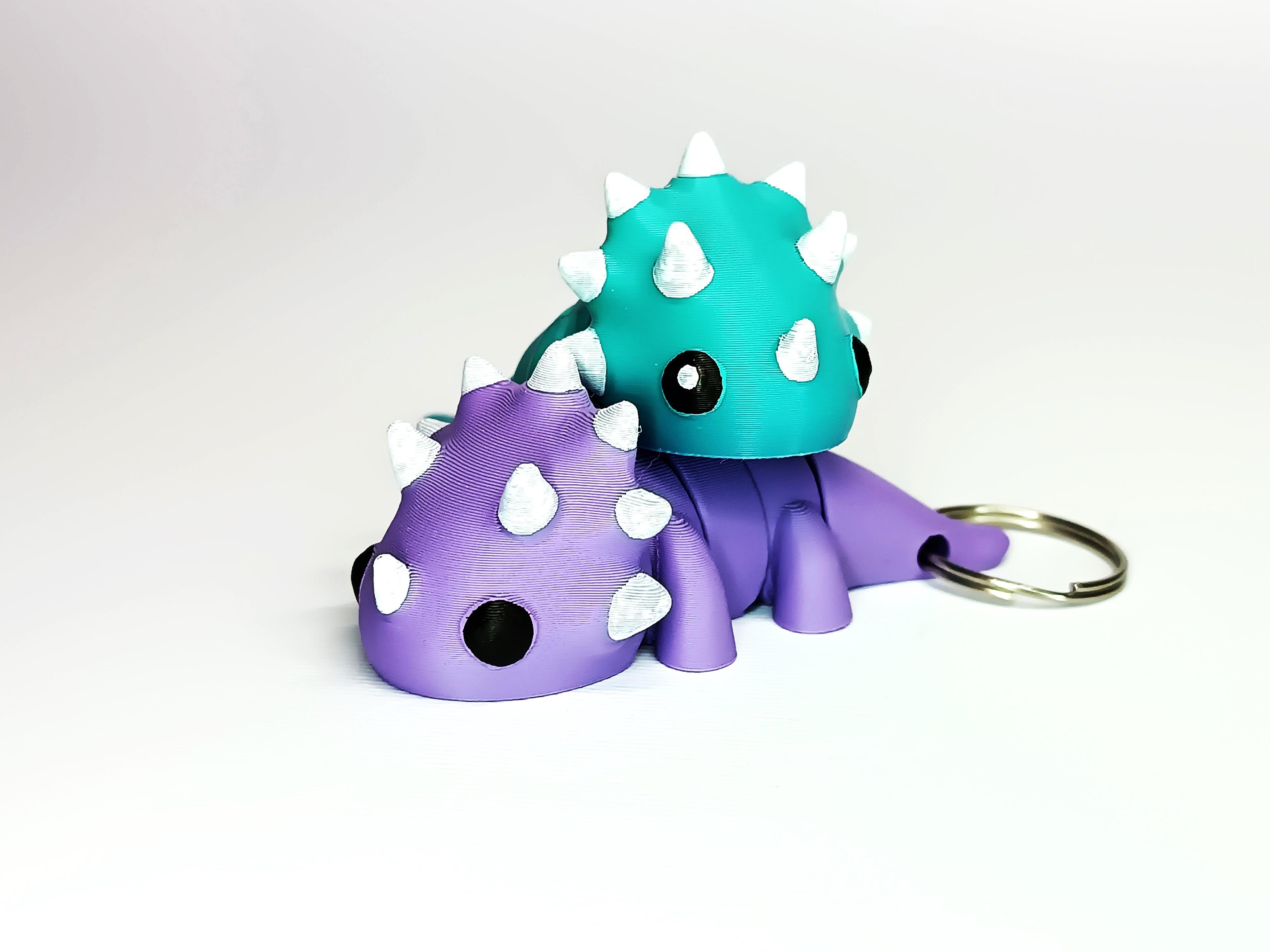 Cute Flexi Pets Triceratops (Keychain & Magnet) 3d model