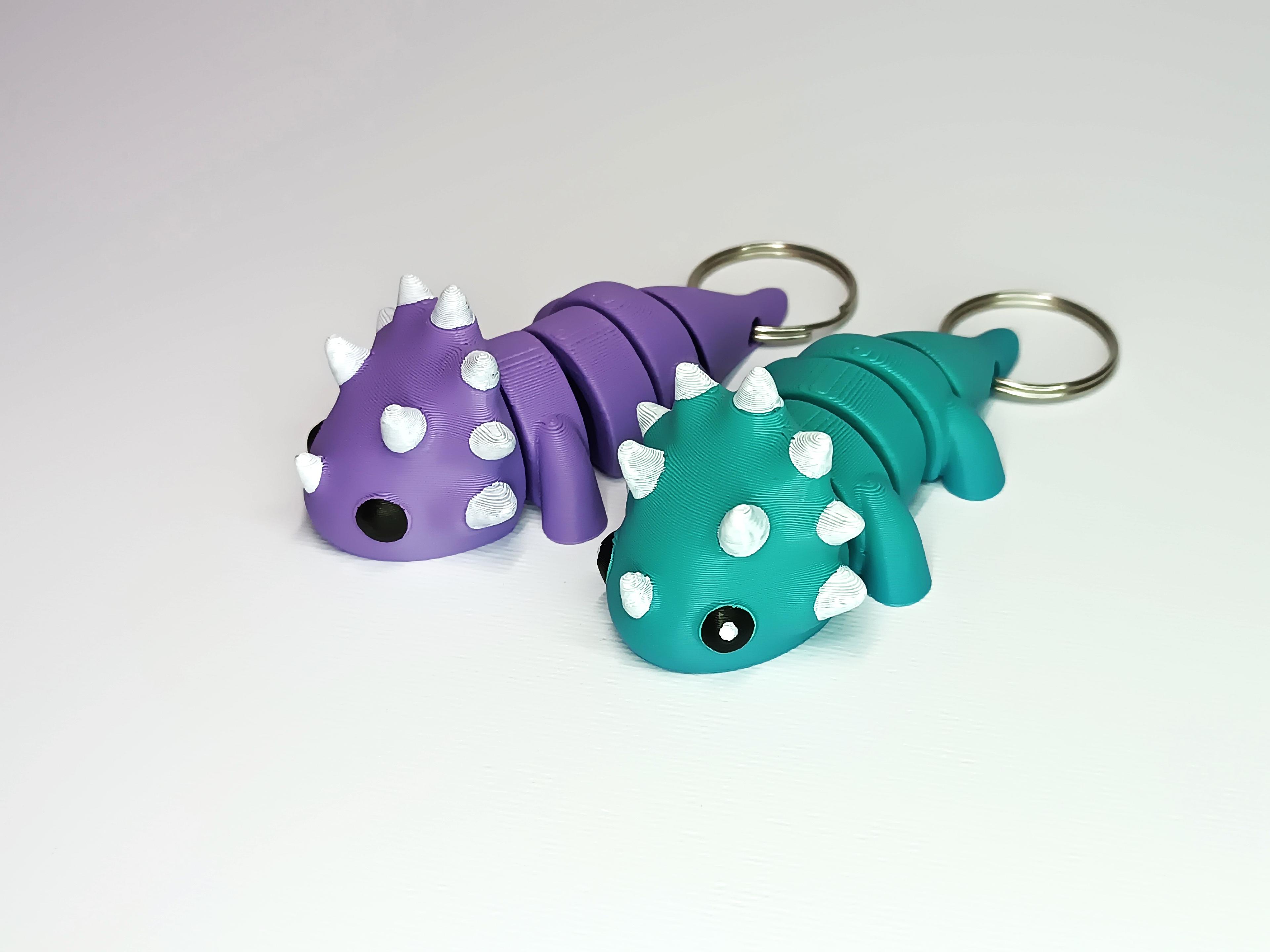 Cute Flexi Pets Triceratops (Keychain & Magnet) 3d model