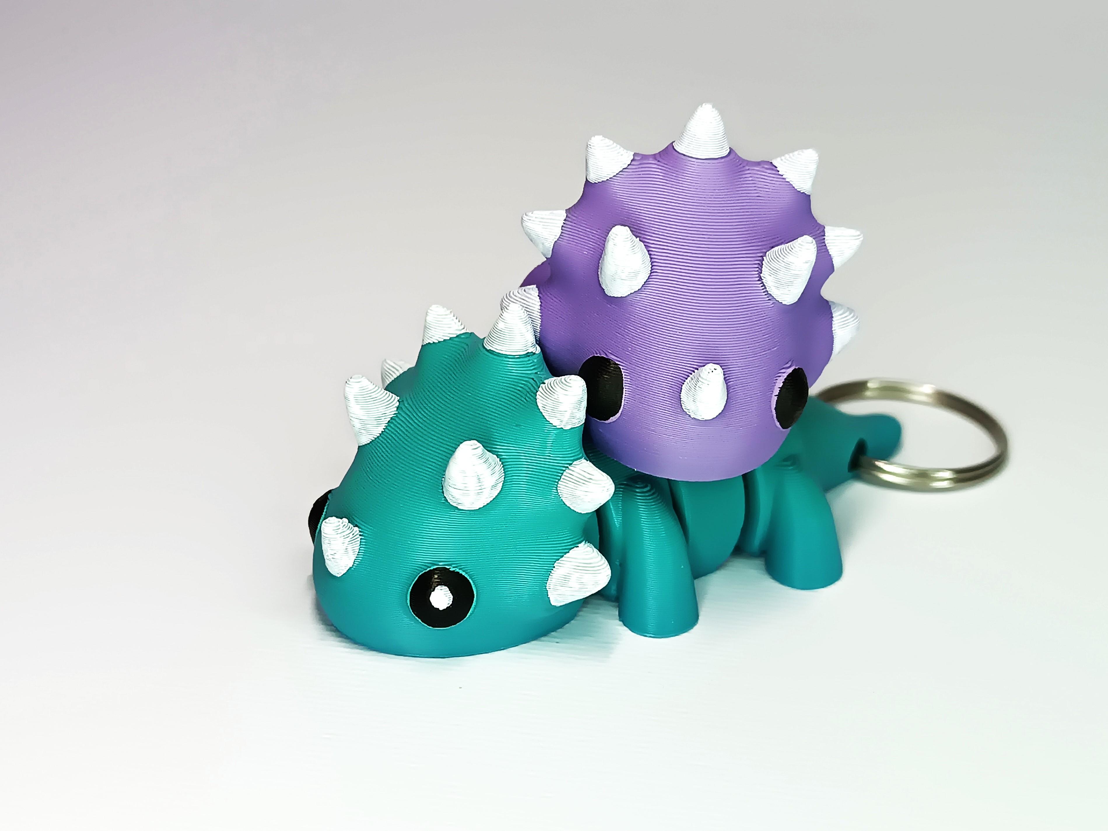 Cute Flexi Pets Triceratops (Keychain & Magnet) 3d model