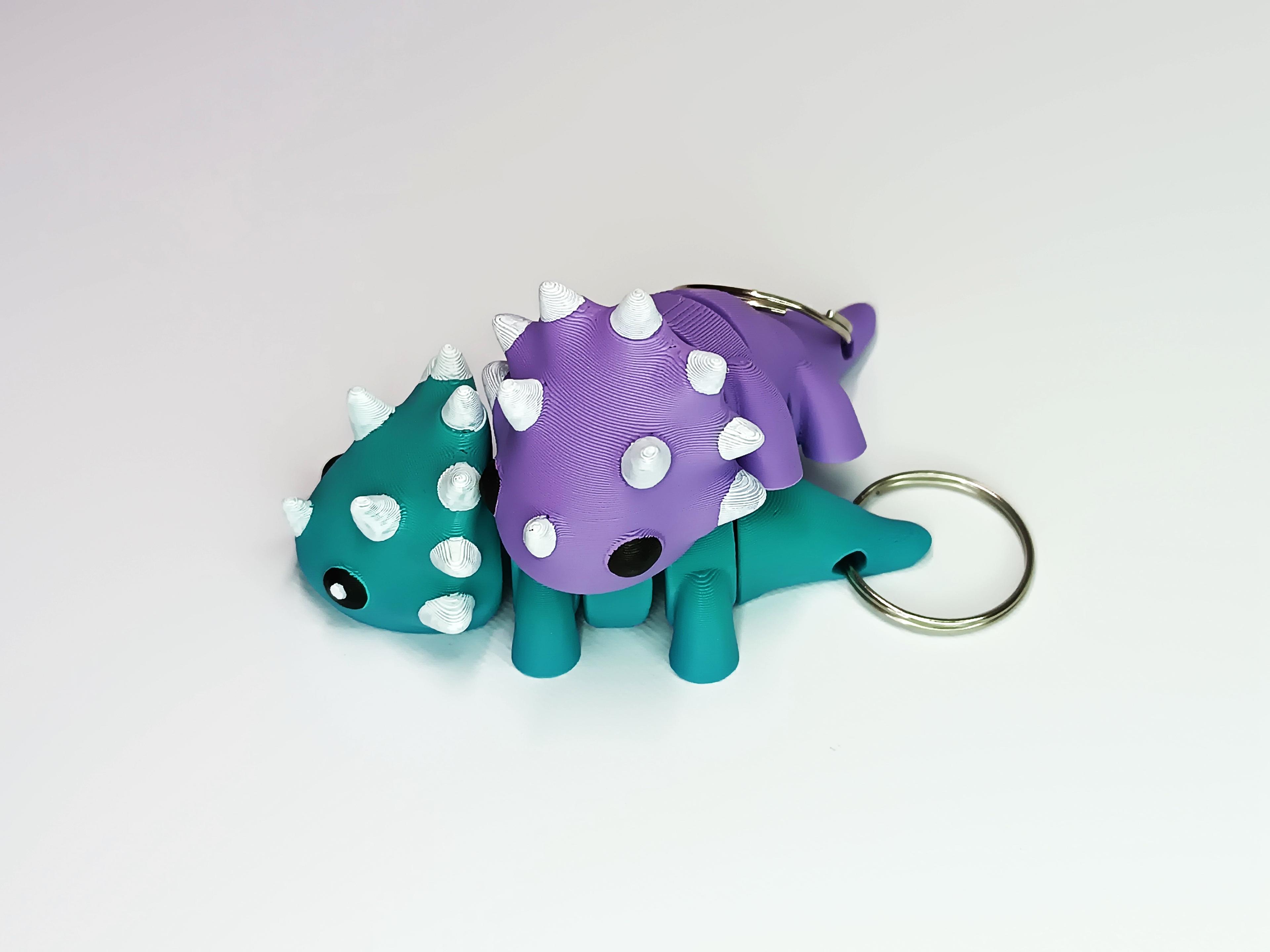 Cute Flexi Pets Triceratops (Keychain & Magnet) 3d model