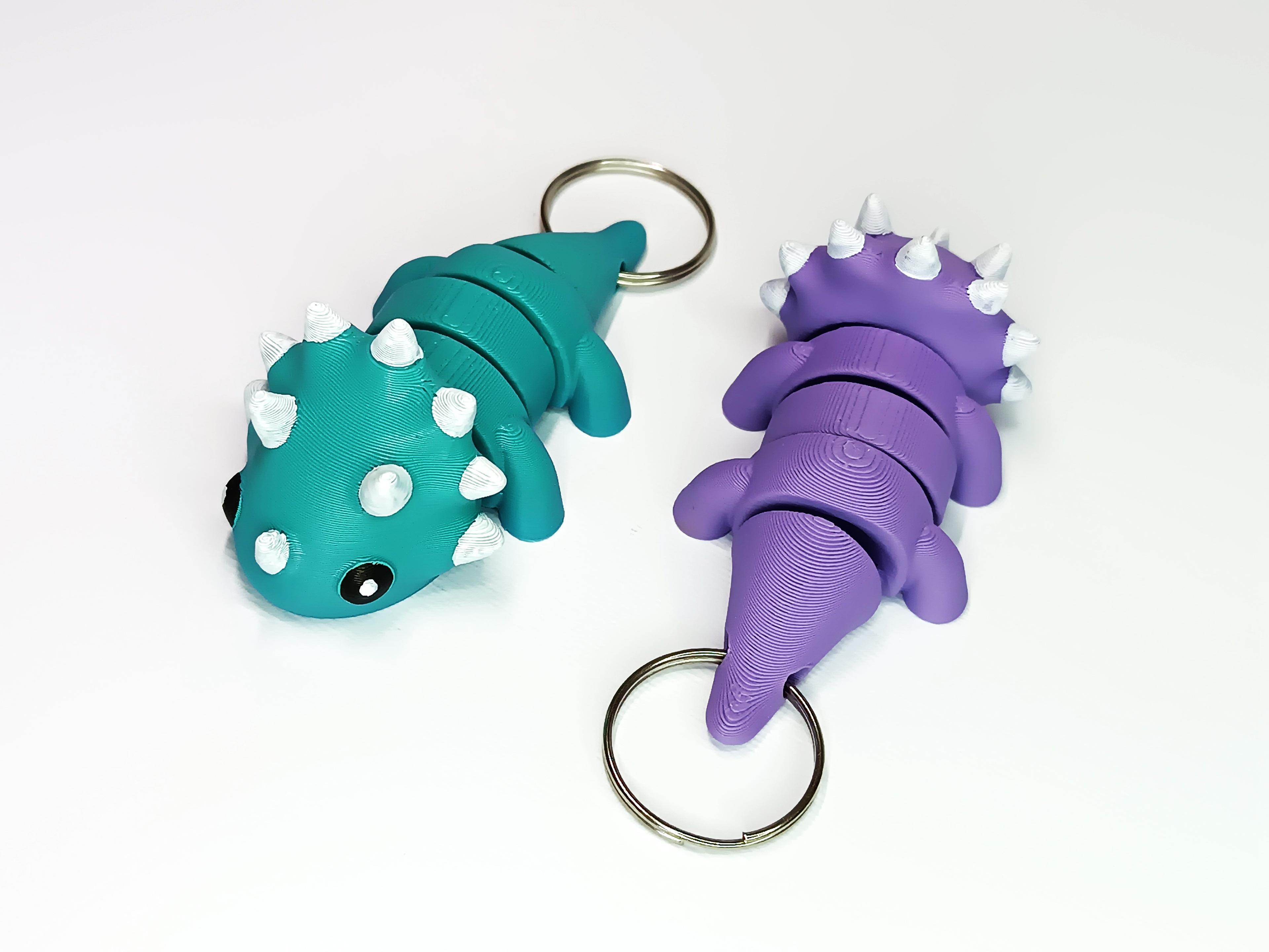 Cute Flexi Pets Triceratops (Keychain & Magnet) 3d model