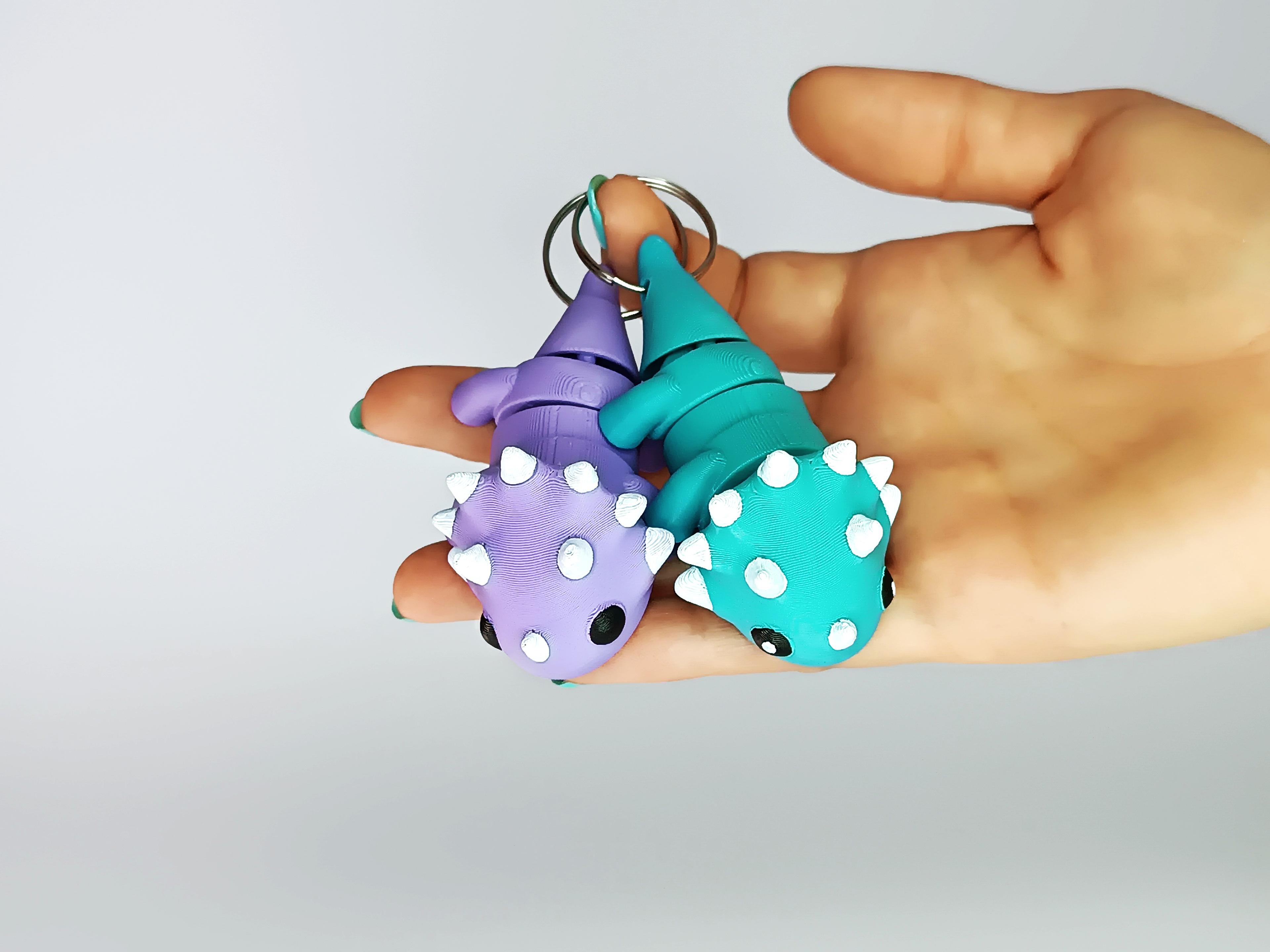 Cute Flexi Pets Triceratops (Keychain & Magnet) 3d model