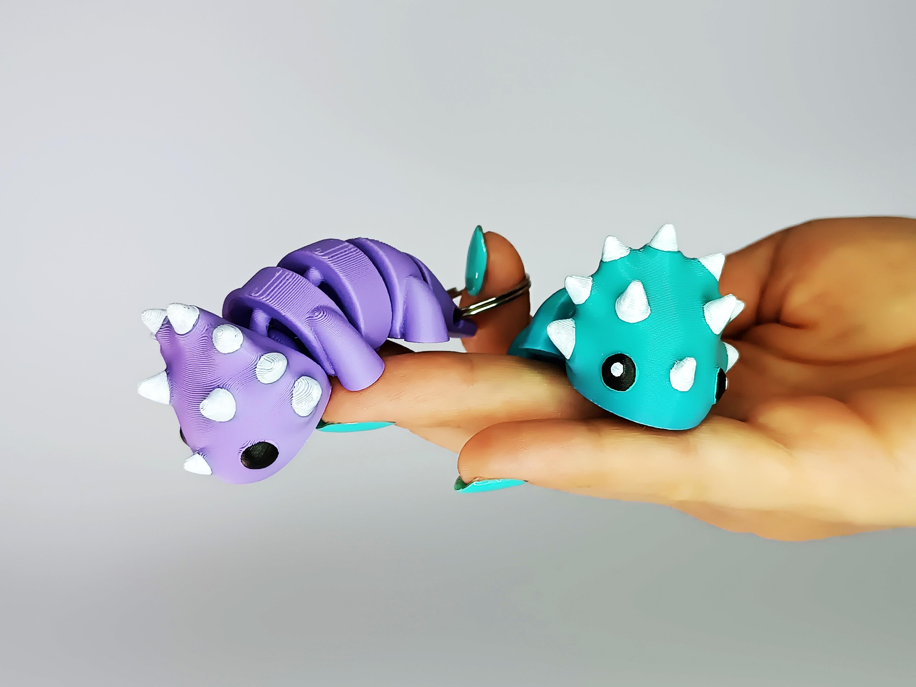 Cute Flexi Pets Triceratops (Keychain & Magnet) 3d model