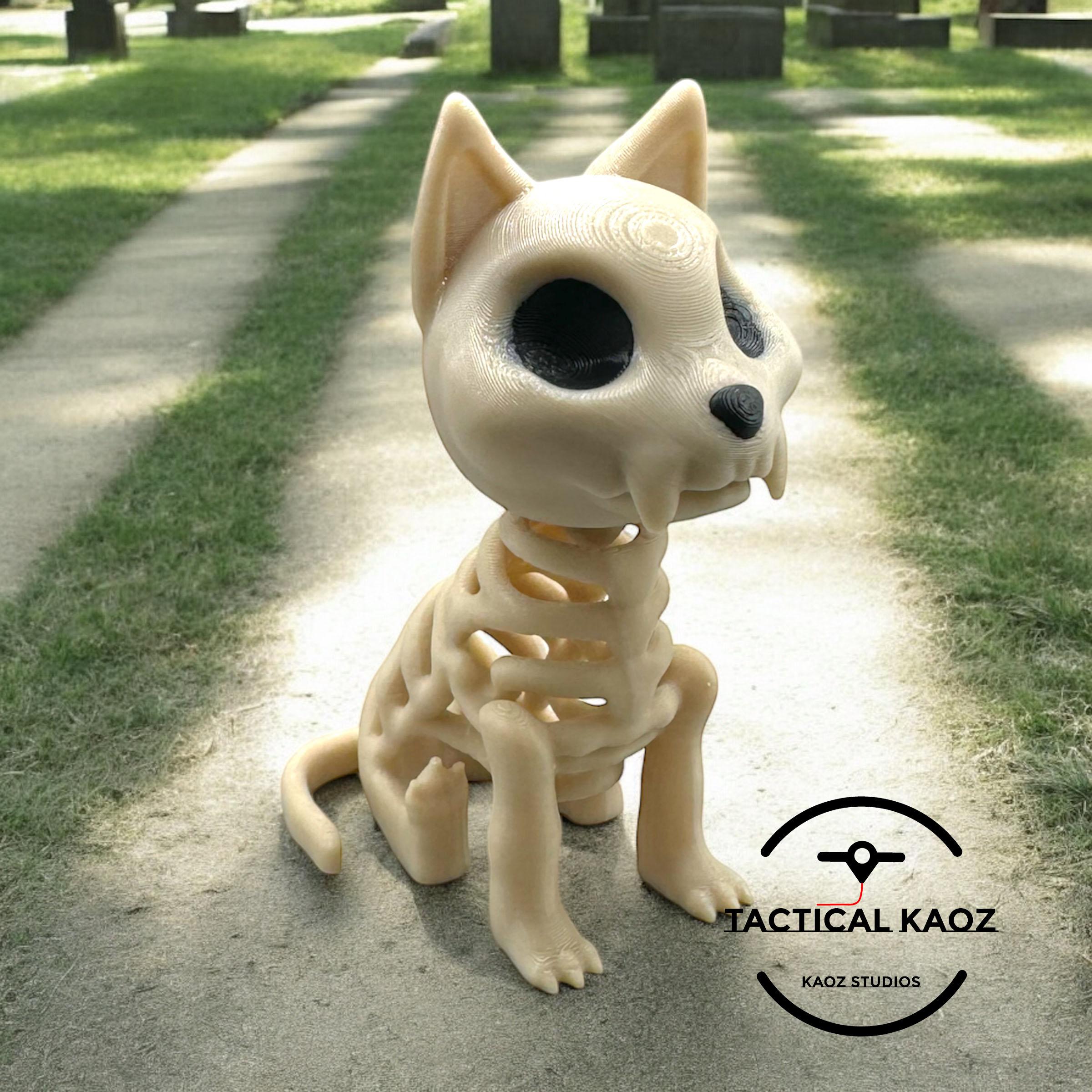 Spooky Skeleton Cat – Halloween Feline Decor 3d model