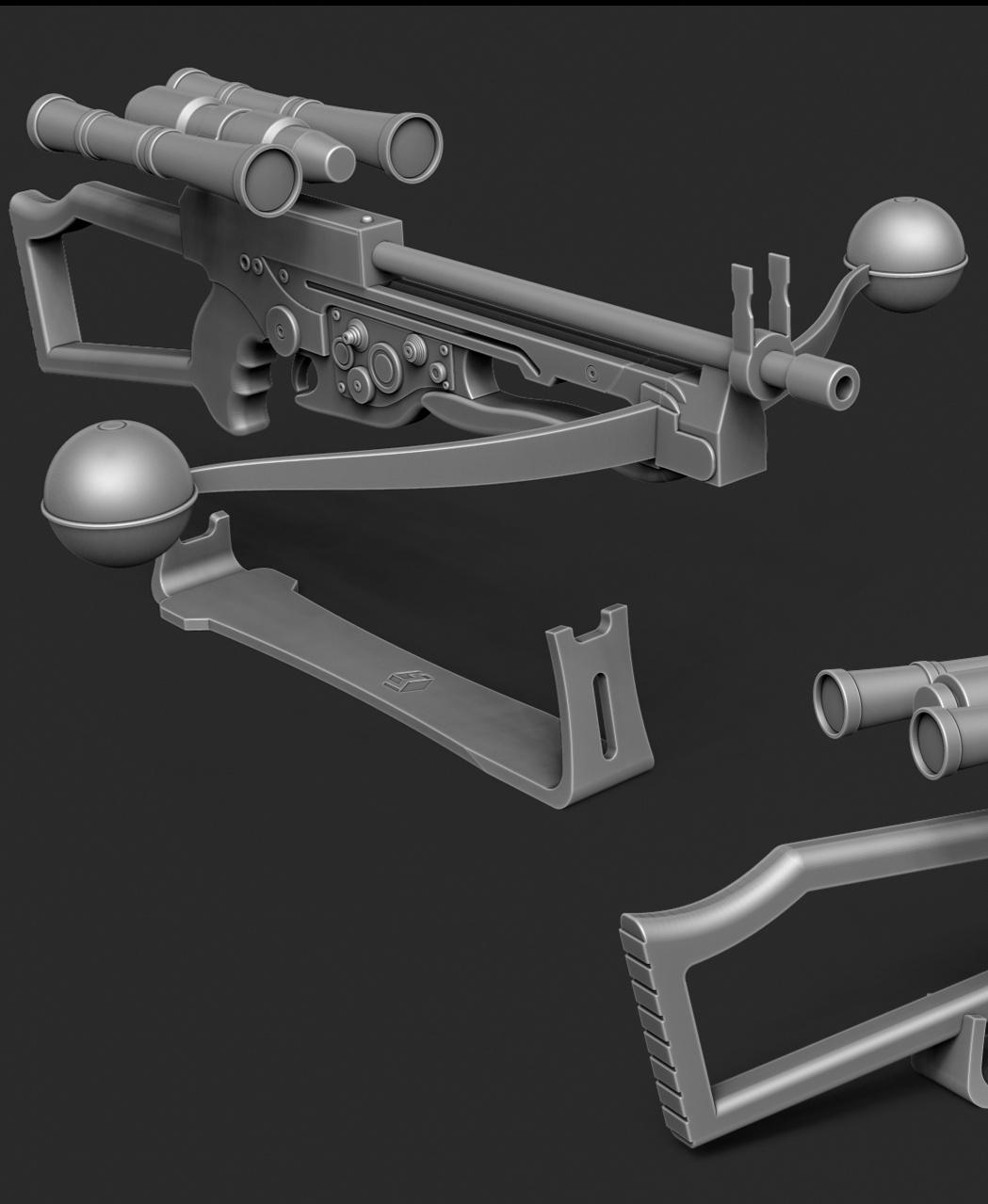 Bowcaster with stand 3d model