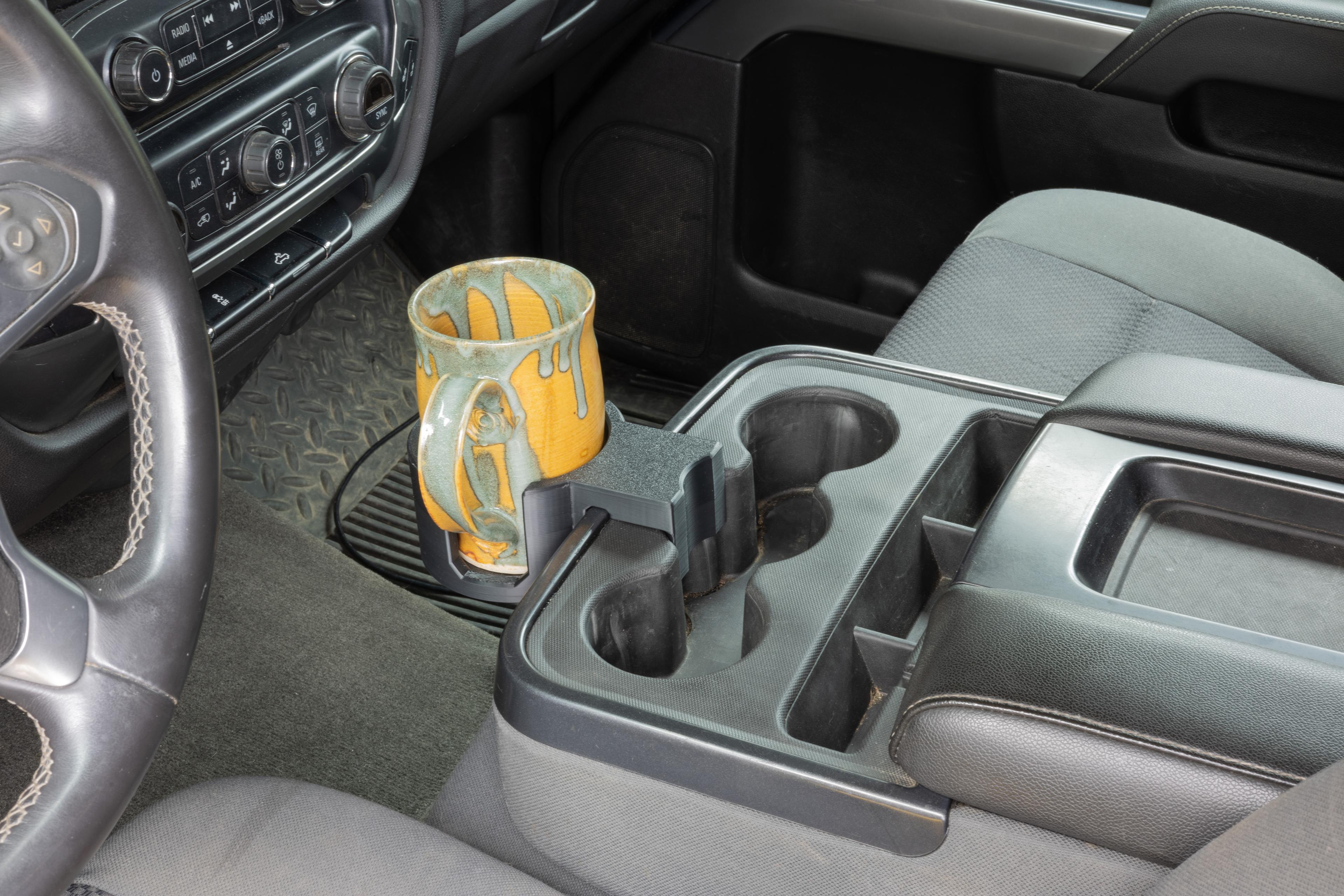 2014-2018 Silverado and Sierra Mug Holder - Flip-Up Console w/ 3 Cup Holders 3d model