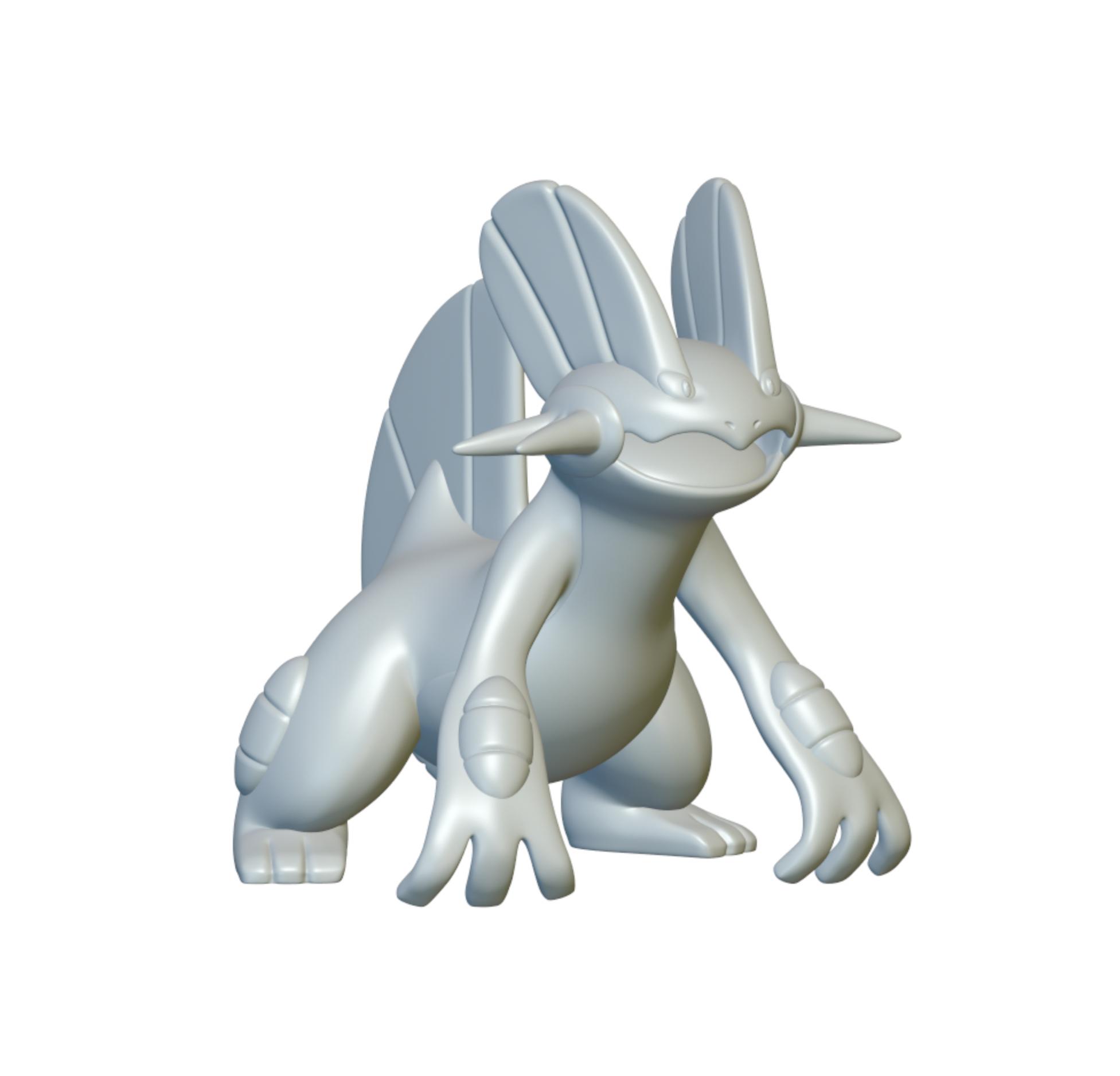 Pokemon Swampert #260 - Optimized for 3D Printing 3d model