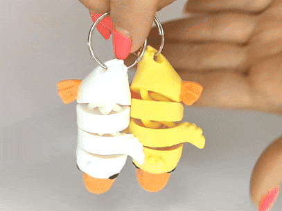 Cute Flexi Pets Duck (Keychain & Magnet) 3d model