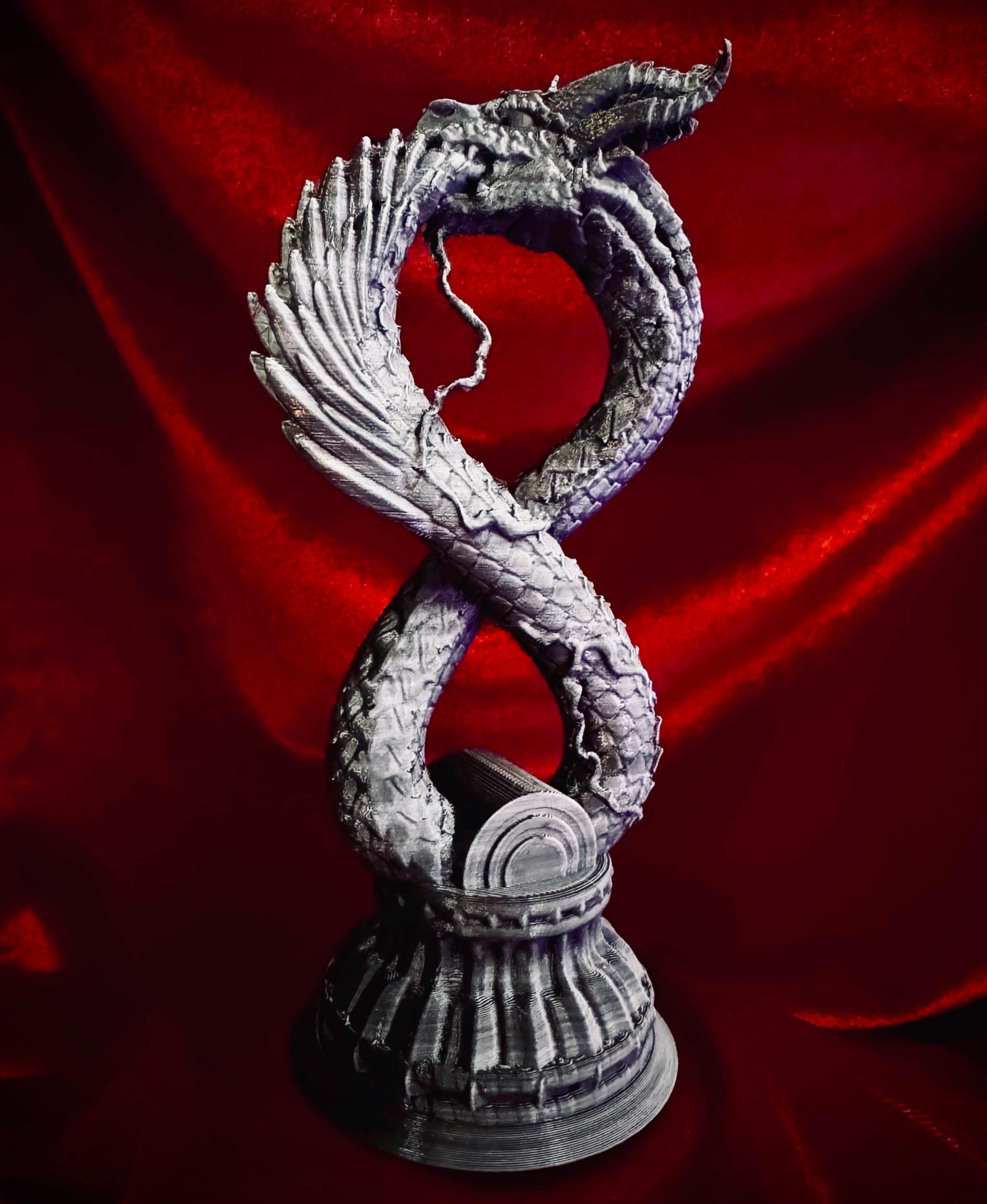 Ouroboros Dragon (Pre-Supported) - Printed in CookieCAD Granite Mixer - 3d model