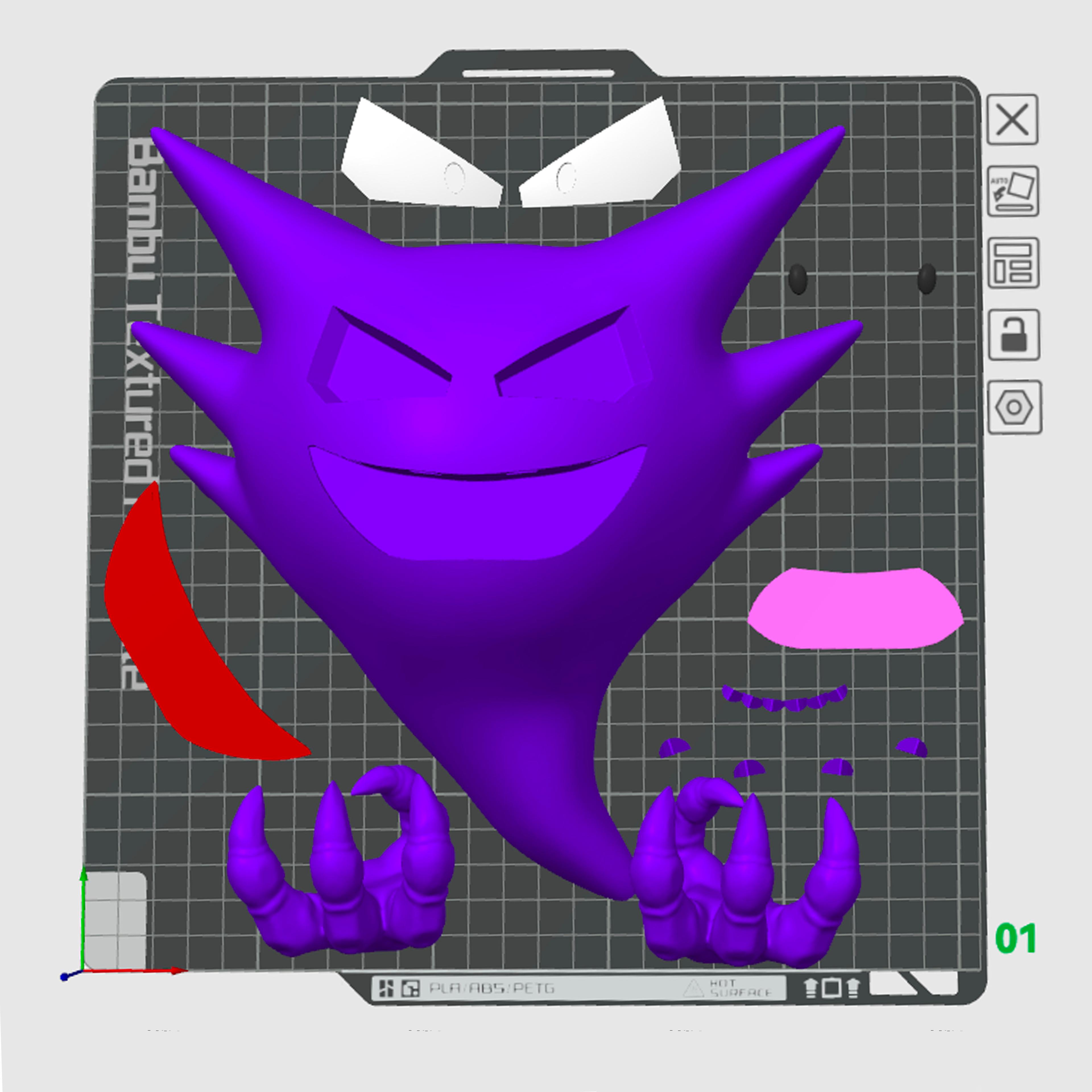 Haunter Pokemon Wall Mounted - Parted Out  3d model