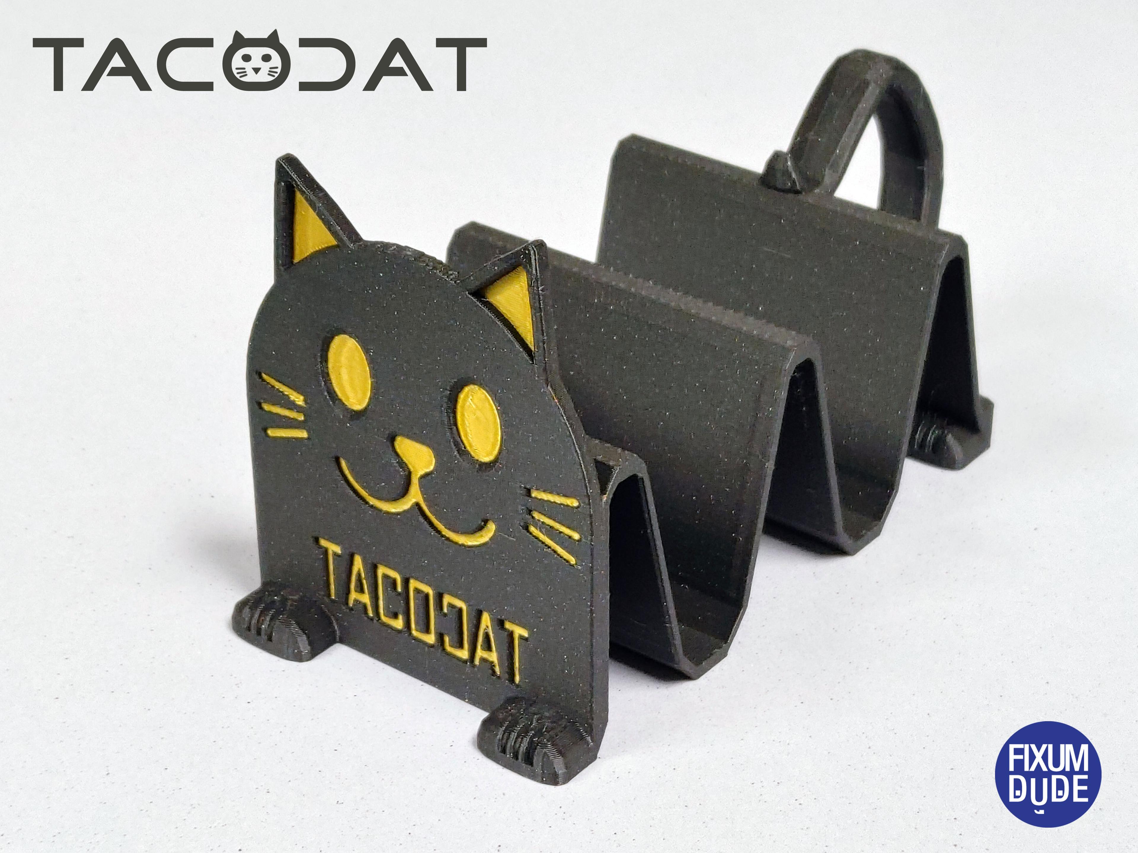 Taco Cat taco holder with handle 3d model