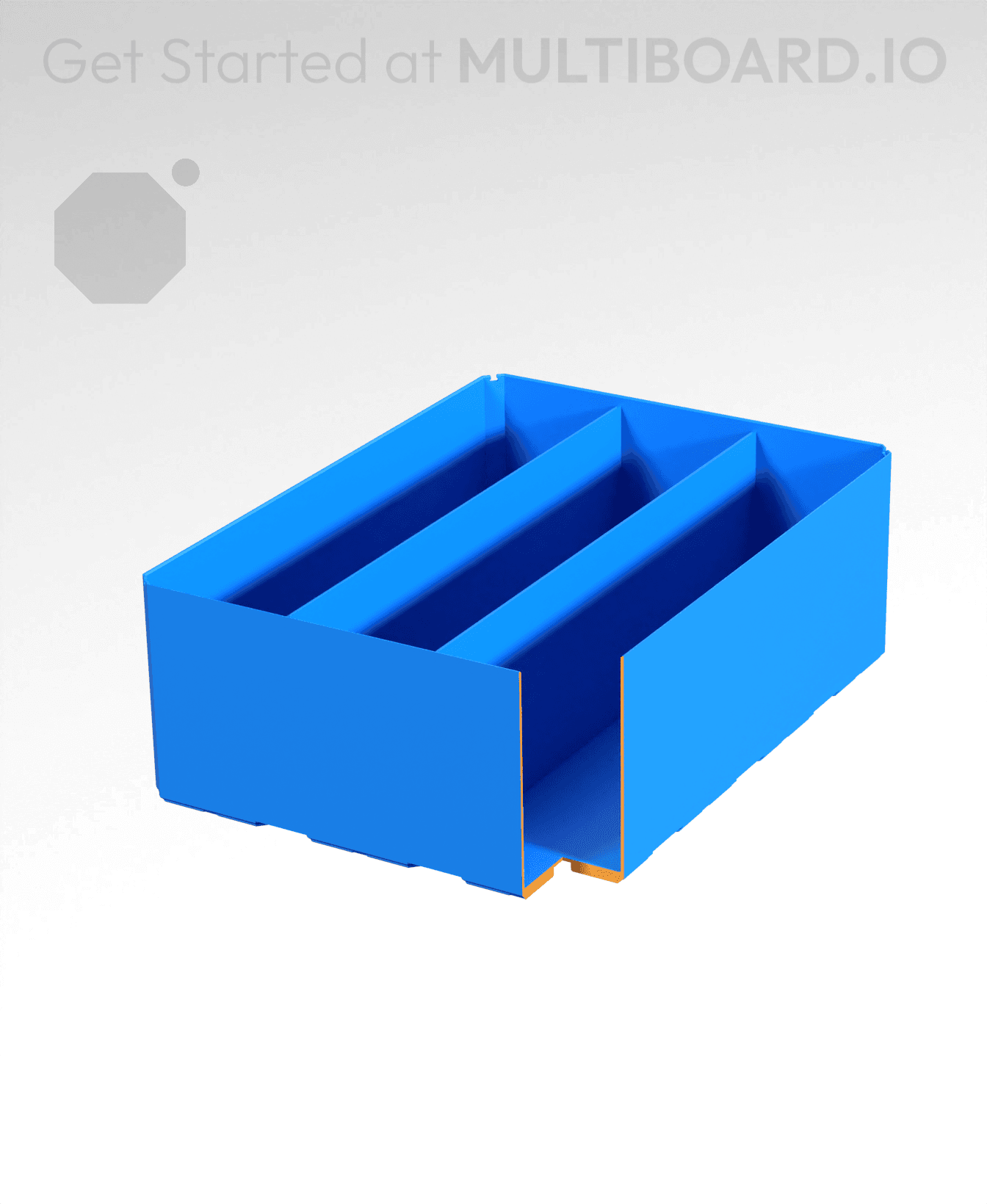 3x4x1.5 - Divided Bin - Multibin Insert 3d model