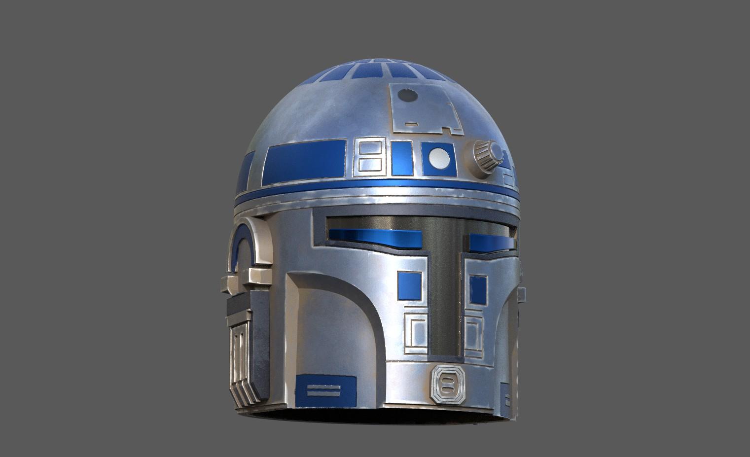 R2 D2 Mando Helmet 3d model