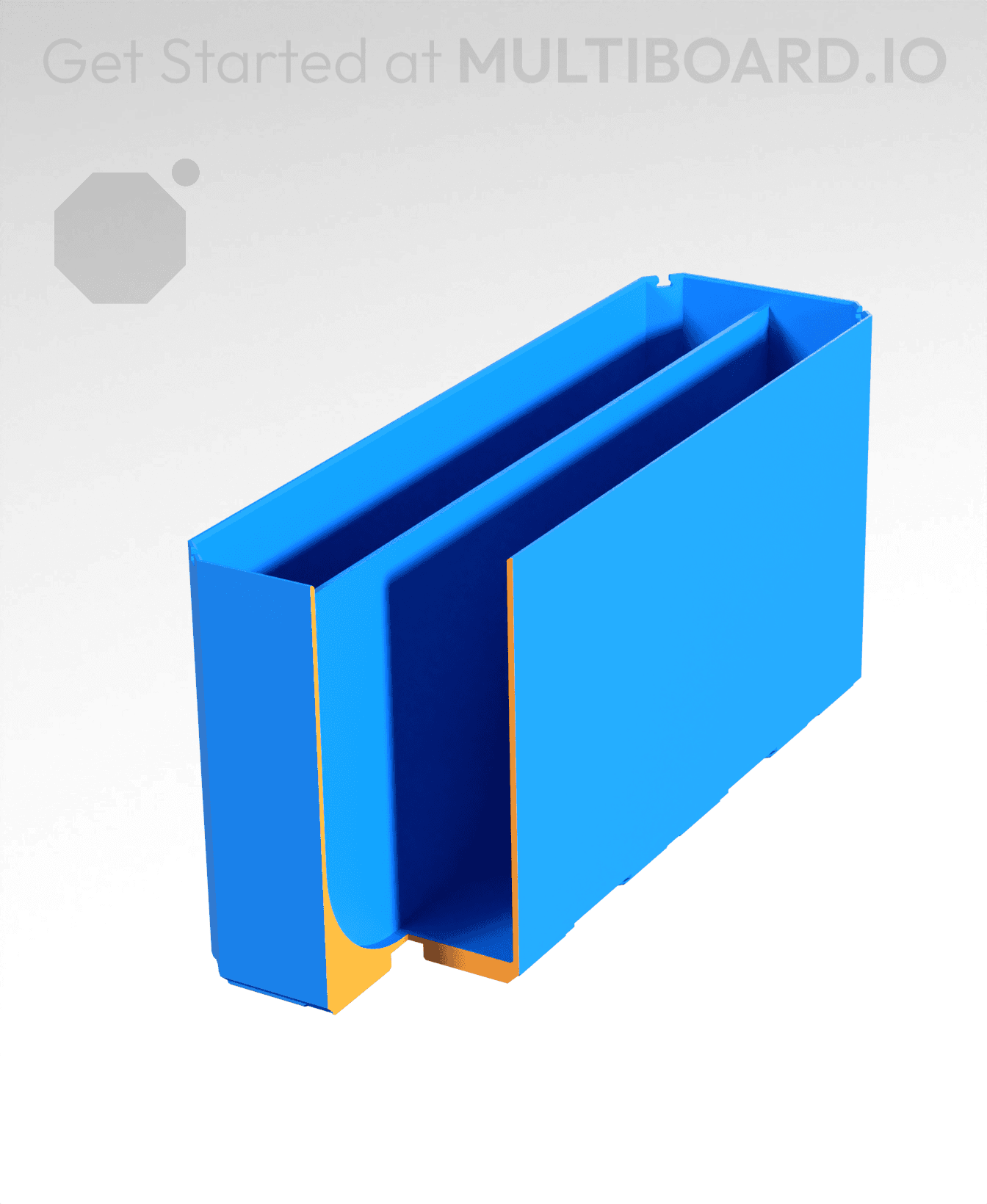 1x3x1.5 - Curved - Double Divided Bin - Multibin Insert 3d model